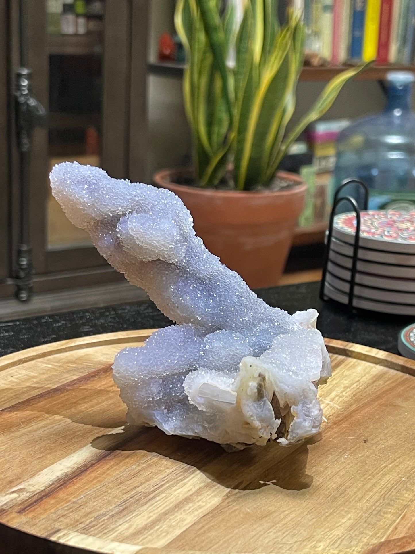 Rare Sugar Druzy Chalcedony Stalactite Specimen | Druzy Chalcedony | Natural Rainbow Chalcedony Specimen