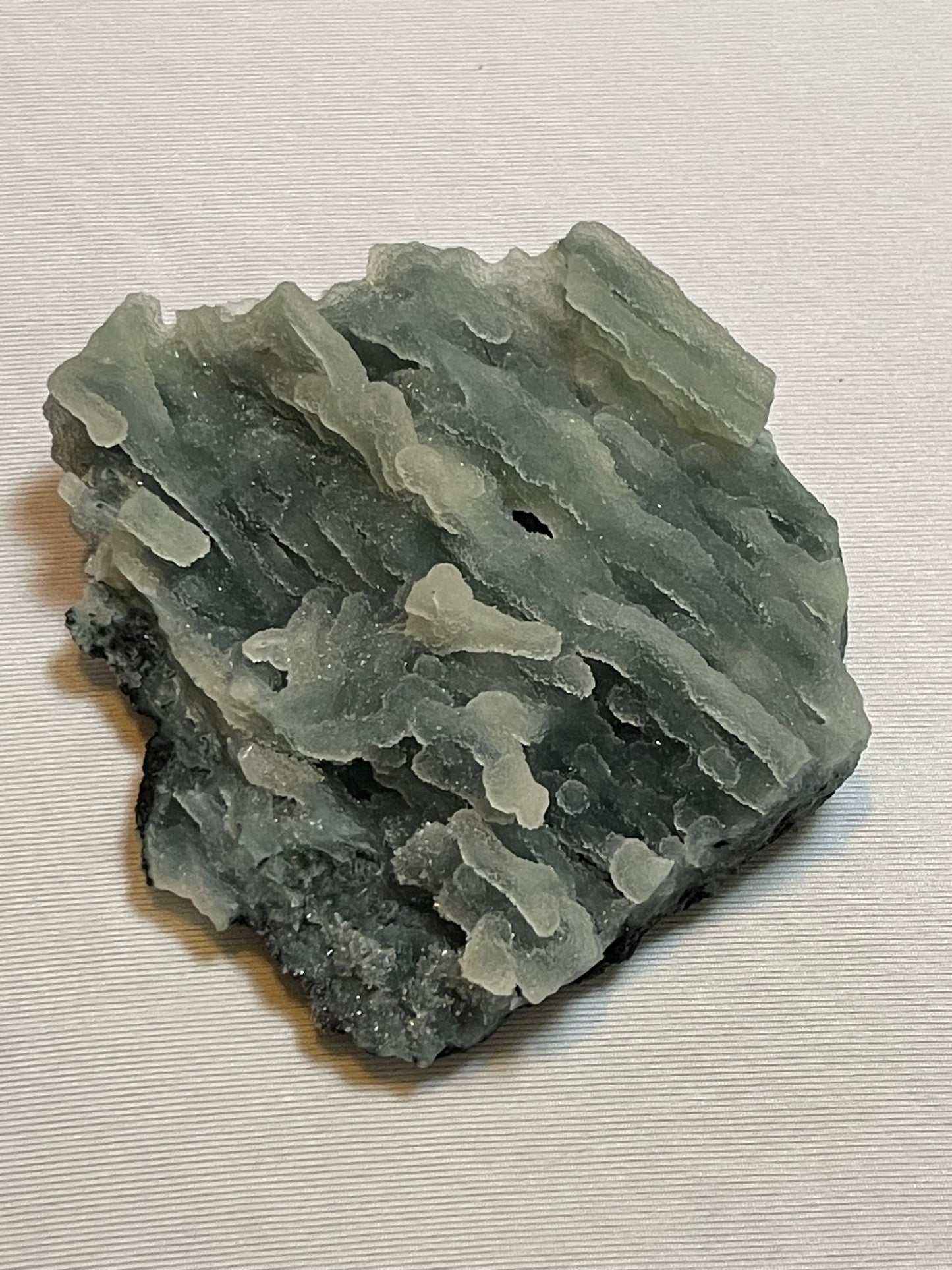 Specimen Raw Chalcedony Crystal with Green Chalcedony Stalactites Sugar Druzy Chalcedony Rare Crystal Specimen Sparkly Crystal