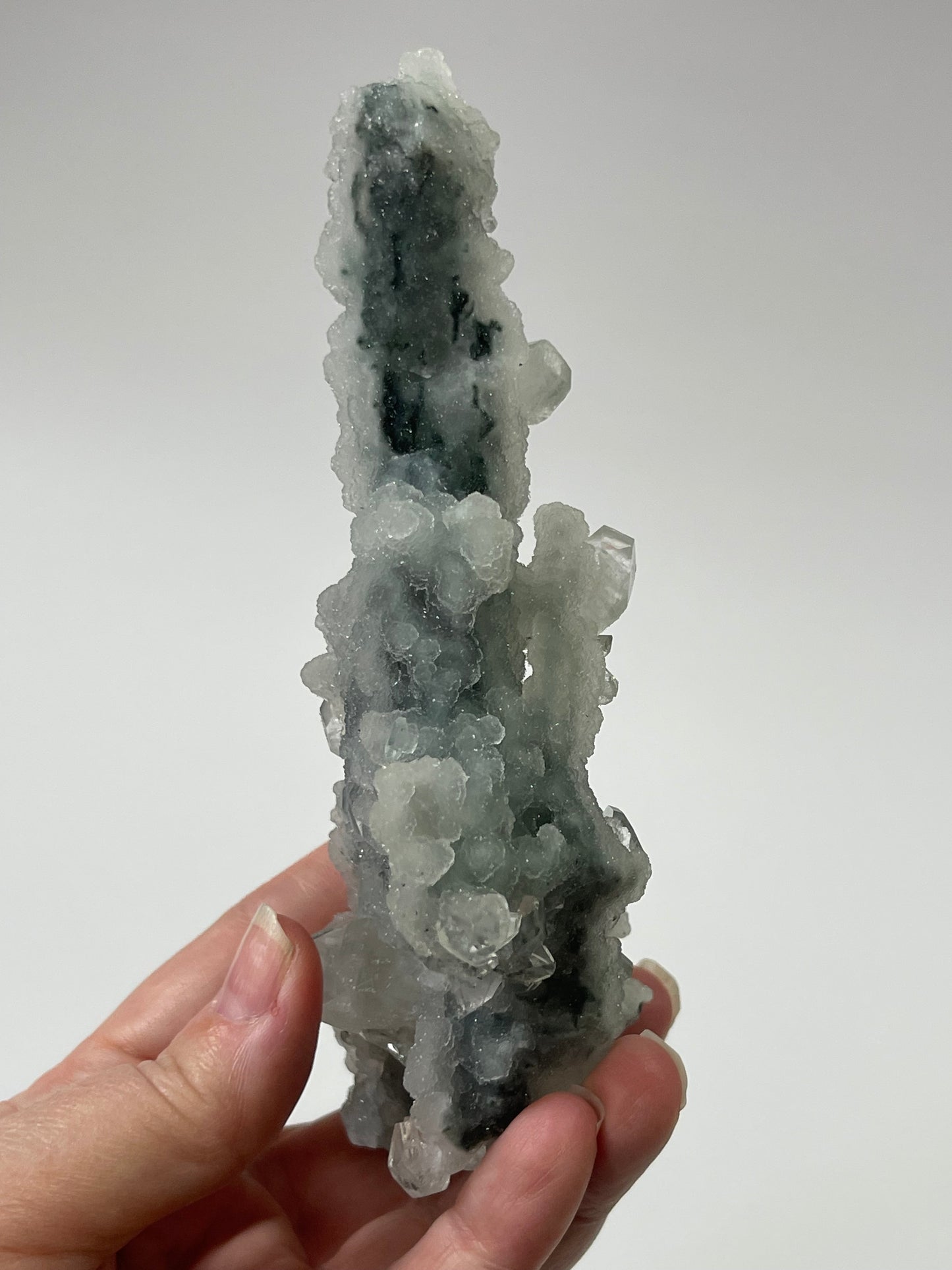 Chalcedony Stalactite Crystal with Diamond Apophyllite Druzy Crystal Cluster Raw Crystal Specimen Healing Crystal Home Decor Gift