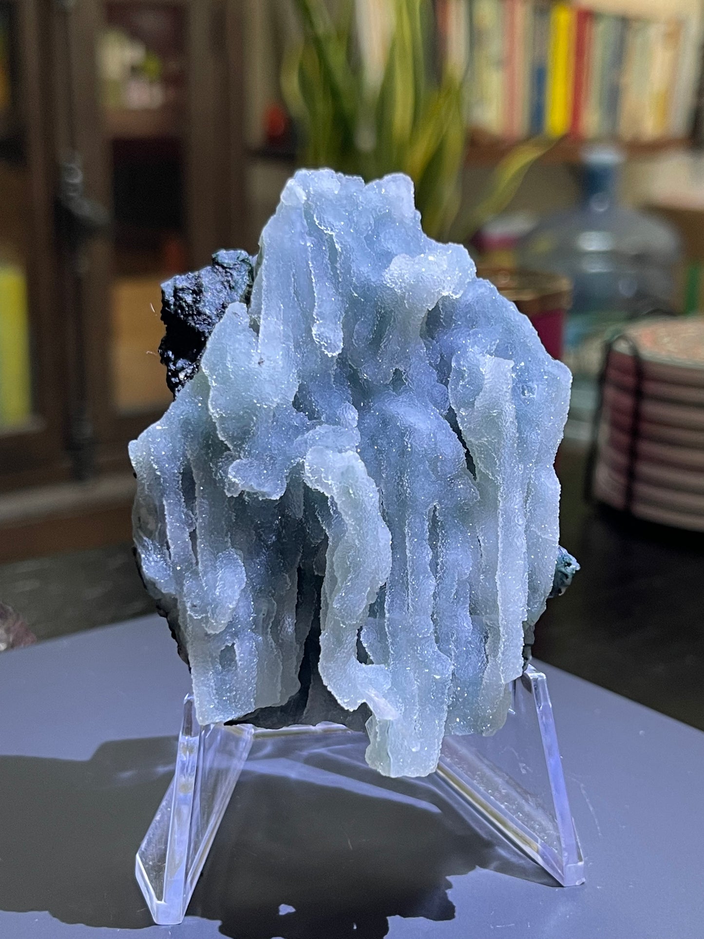 Rare Blue Green Sugar Druzy Chalcedony | Sea Green Chalcedony | Green Druzy Chalcedony Specimen | Chalcedony Stalactites