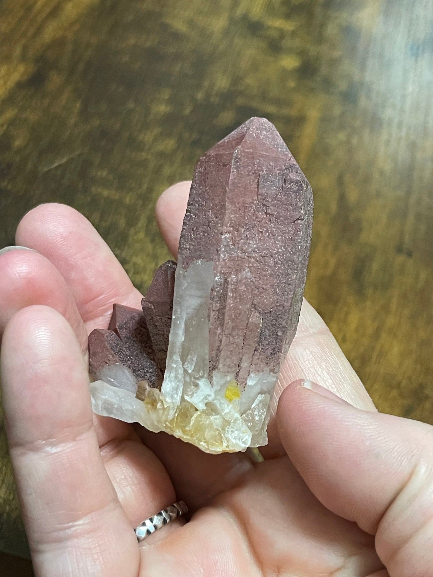 Hematite Quartz Cluster Pink Quartz Elestial Quartz Crystal Hematoid Cluster Red Hematite Quartz Specimen Crystal Home Decor Gift