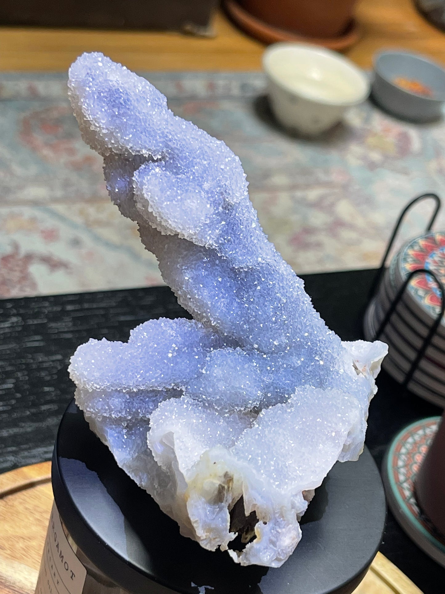 Rare Sugar Druzy Chalcedony Stalactite Specimen | Druzy Chalcedony | Natural Rainbow Chalcedony Specimen
