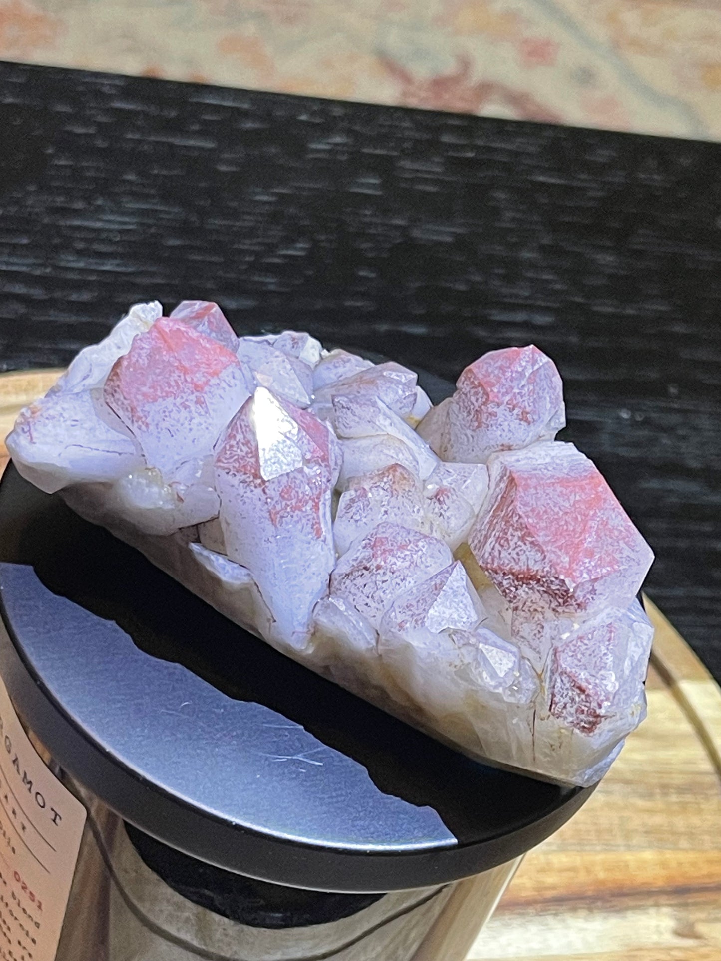 Pink Hematite Dusted Quartz Cluster | Pink Quartz | Elestial Quartz | Natural Hematoid Cluster