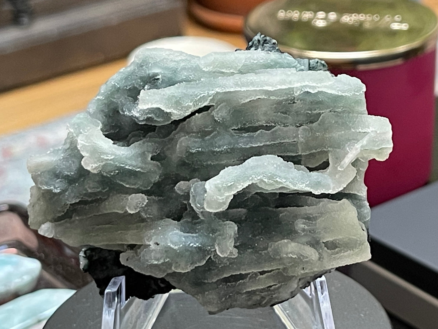 Rare Blue Green Sugar Druzy Chalcedony | Sea Green Chalcedony | Green Druzy Chalcedony Specimen | Chalcedony Stalactites