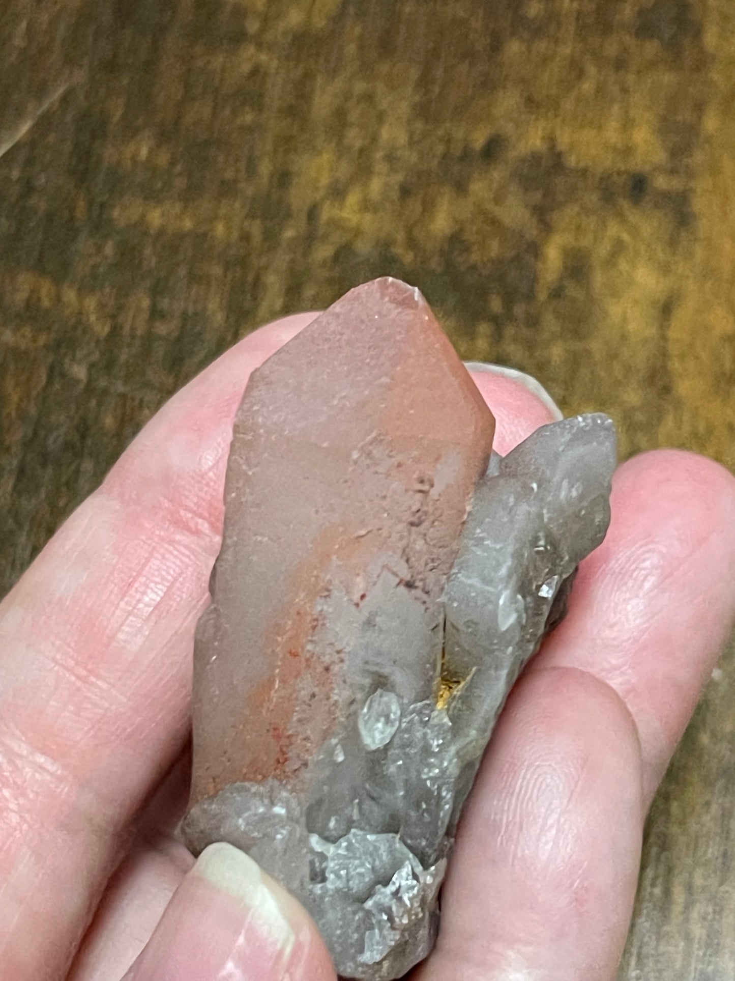 Hematite Quartz Cluster Pink Quartz Elestial Quartz Crystal Hematoid Cluster Red Hematite Quartz Specimen Crystal Home Decor Gift