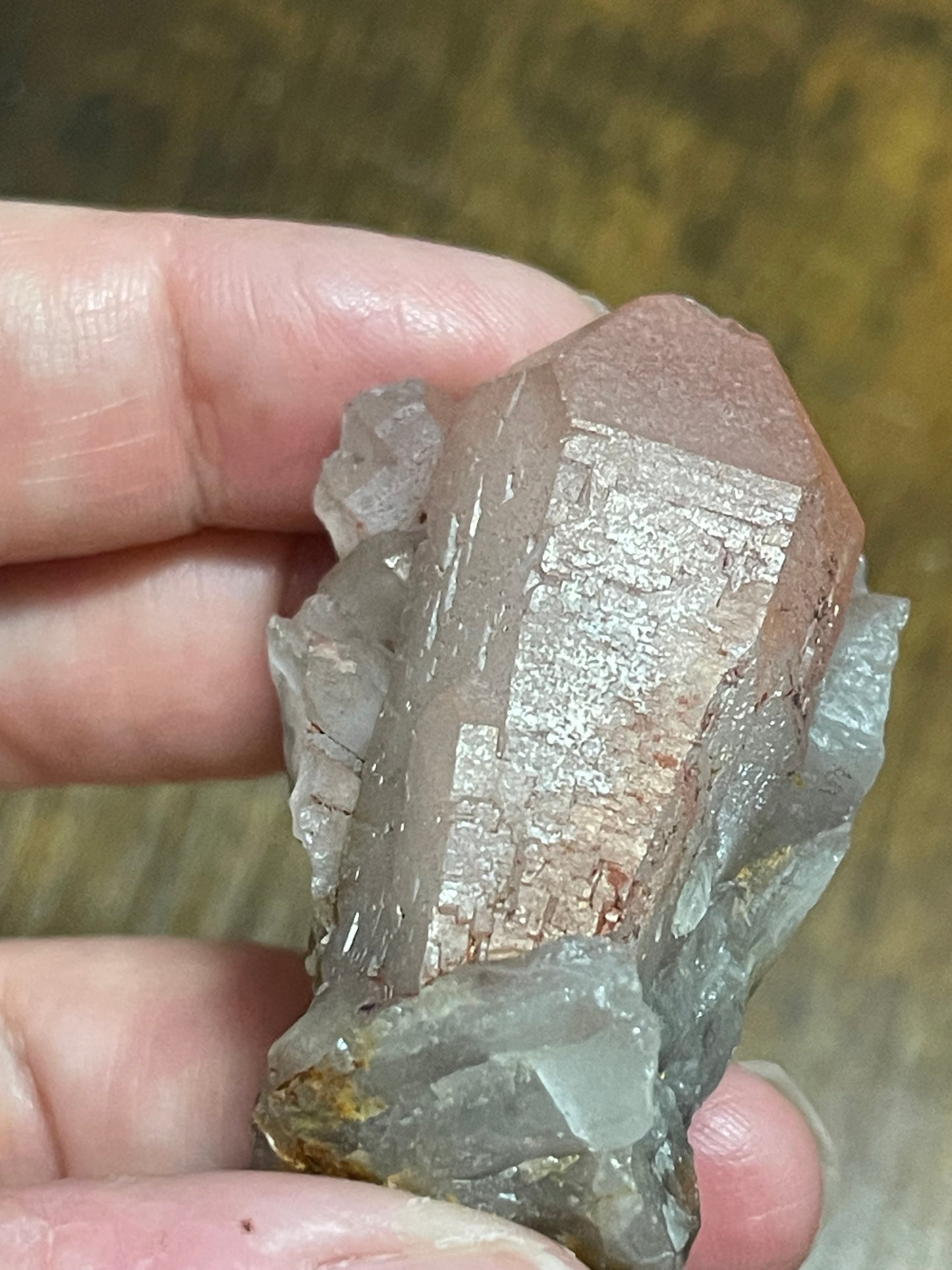 Hematite Quartz Cluster Pink Quartz Elestial Quartz Crystal Hematoid Cluster Red Hematite Quartz Specimen Crystal Home Decor Gift