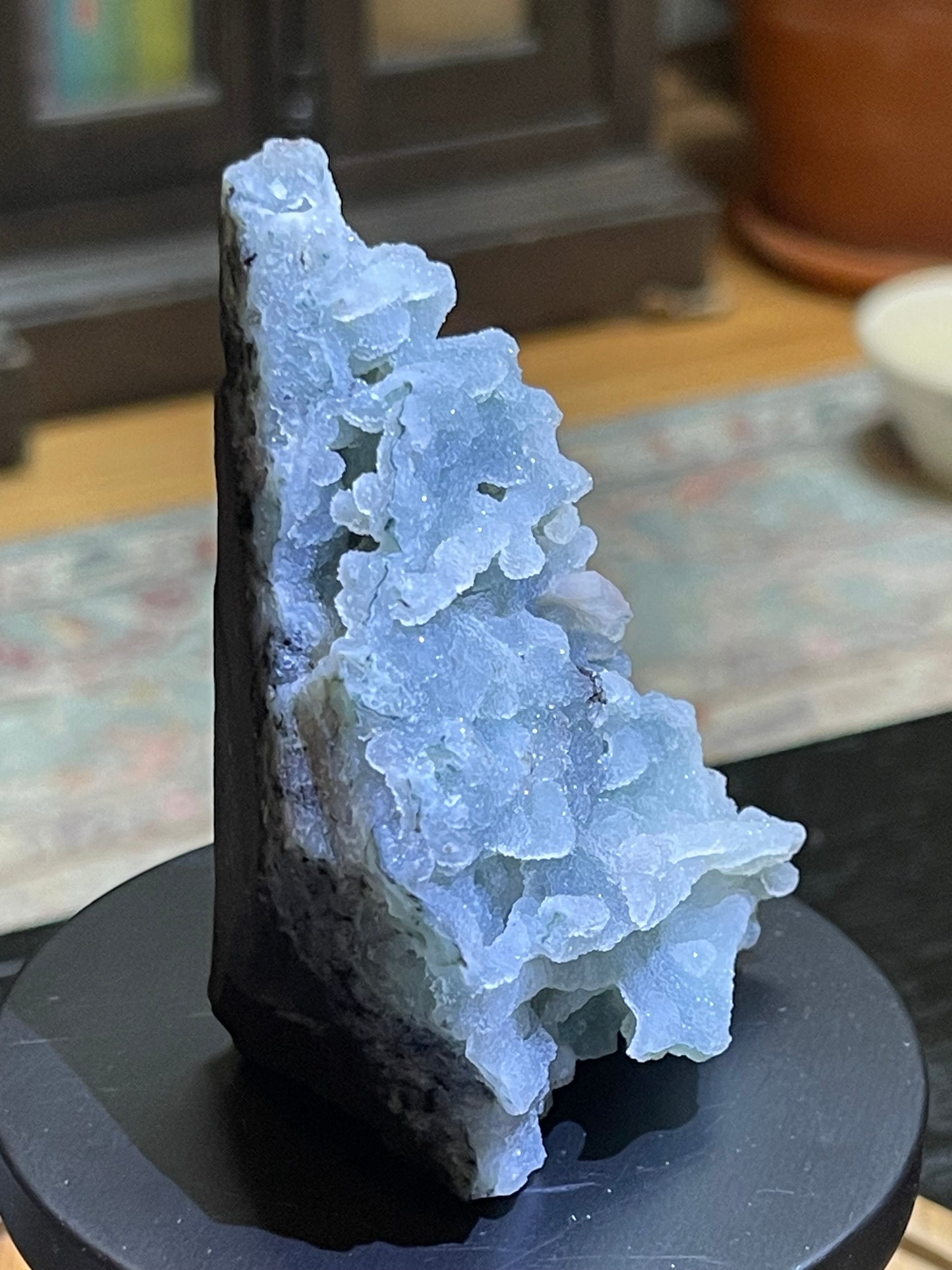 Rare Blue Green Sugar Druzy Chalcedony | Chalcedony With apophyllite | Green Chalcedony