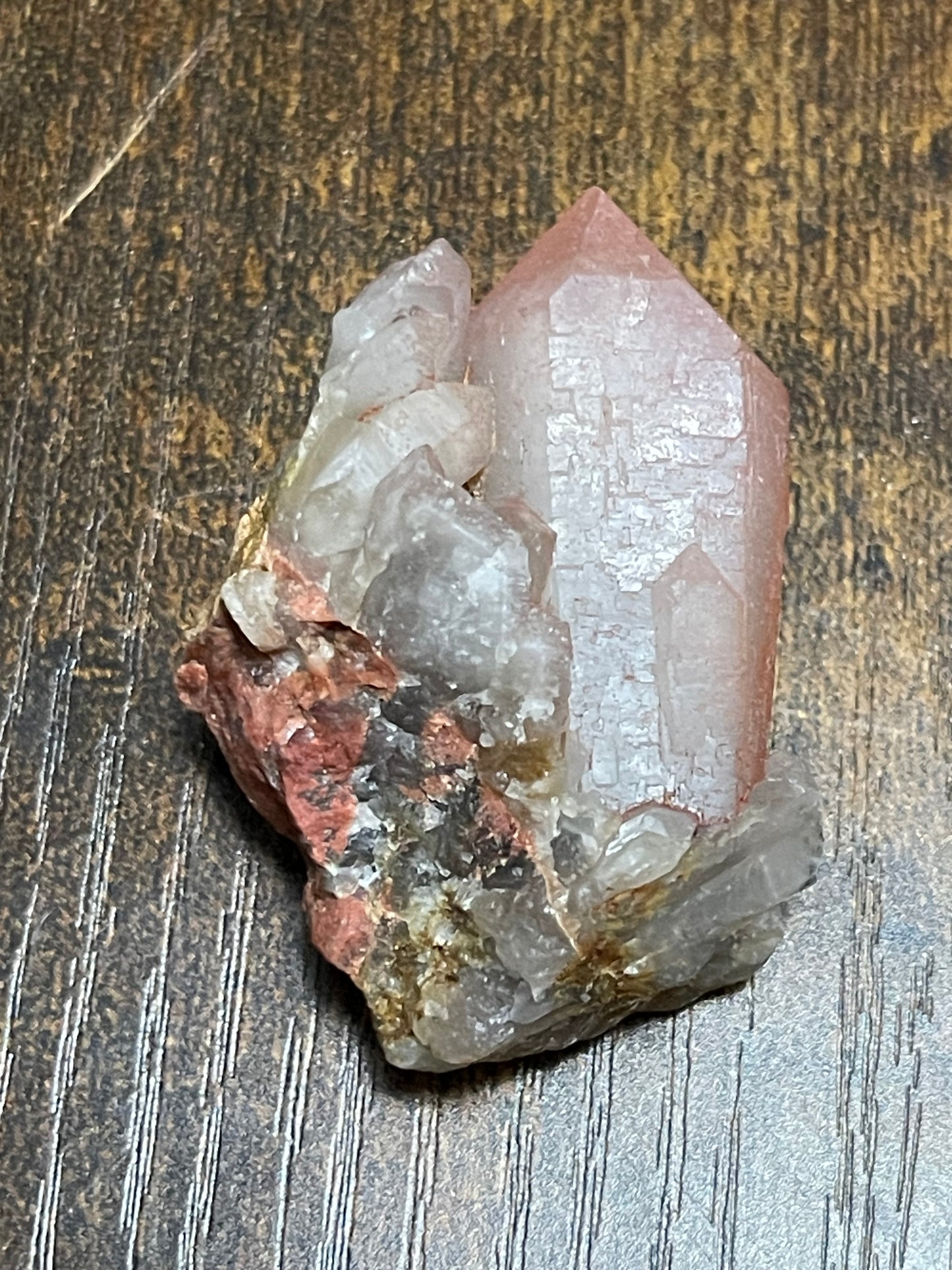 Hematite Quartz Cluster Pink Quartz Elestial Quartz Crystal Hematoid Cluster Red Hematite Quartz Specimen Crystal Home Decor Gift