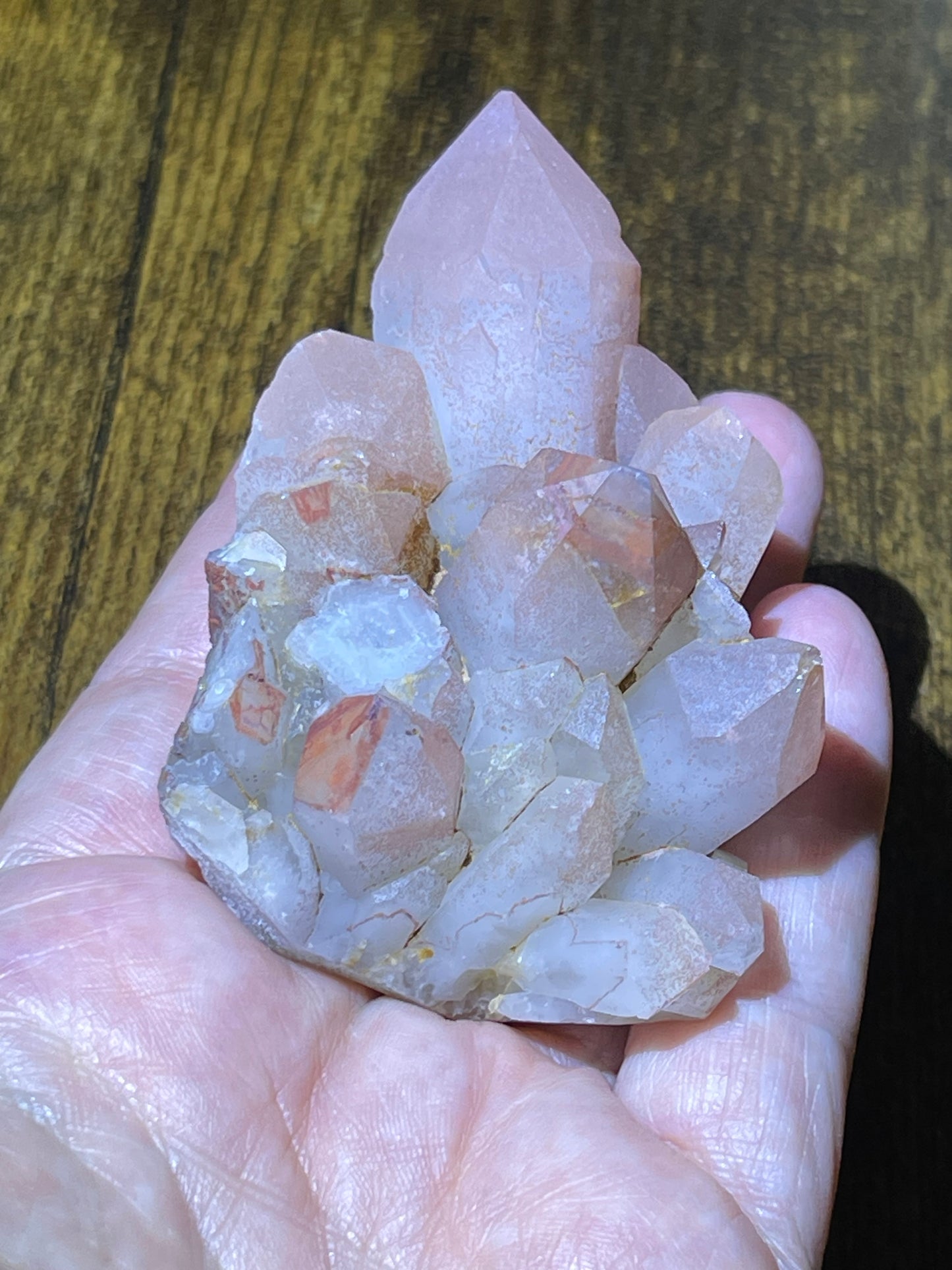 Crystal Cluster Pink Hematite Quartz Cluster Crystal Natural Elestial Quartz Hematoid Cluster Red Hematite Quartz Crystal Home Decor Gift