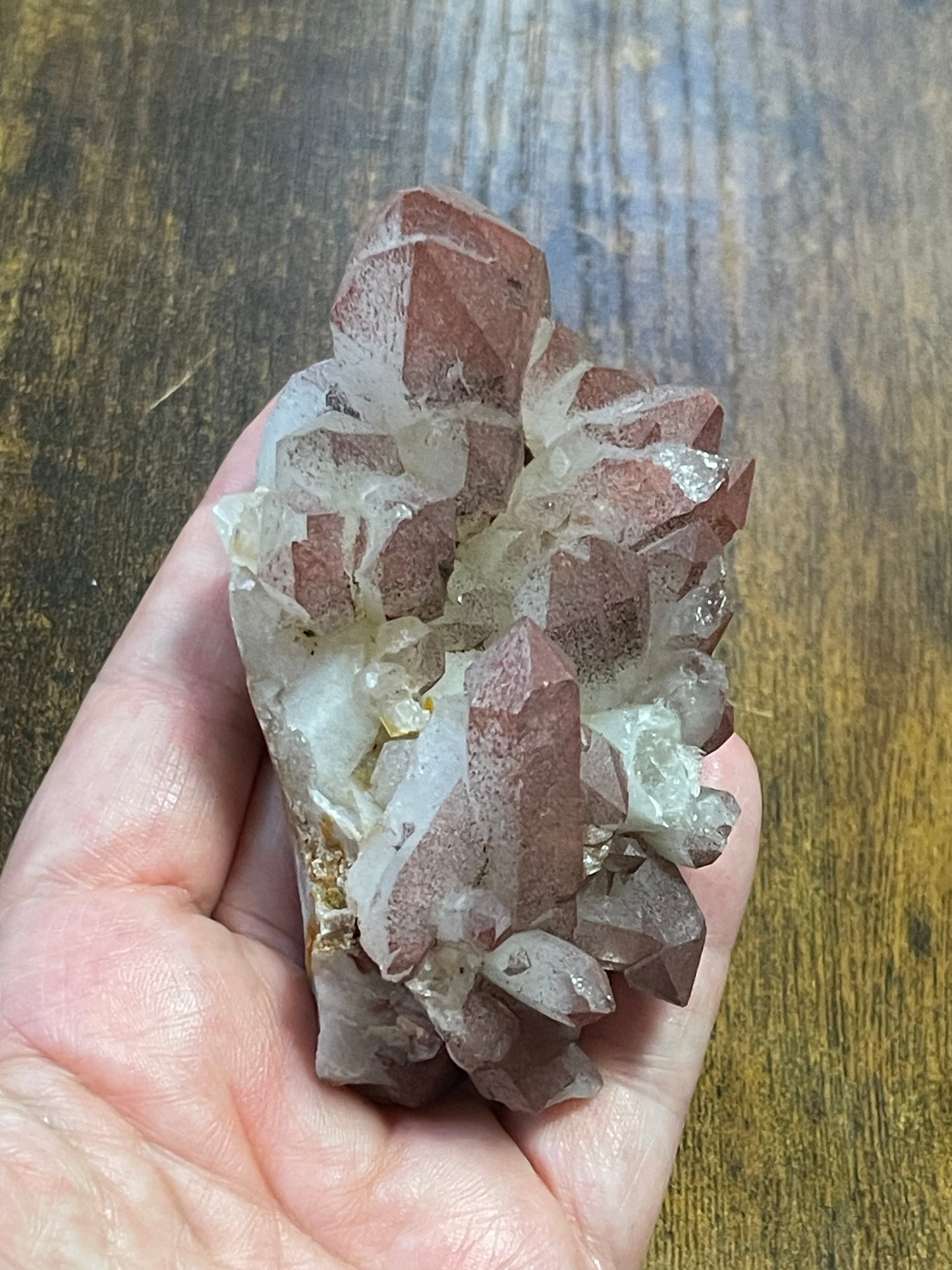 Hematite Quartz Cluster Pink Quartz Elestial Quartz Natural Hematoid Quartz Cluster Red Hematite Quartz Specimen Crystal Home Decor Gift
