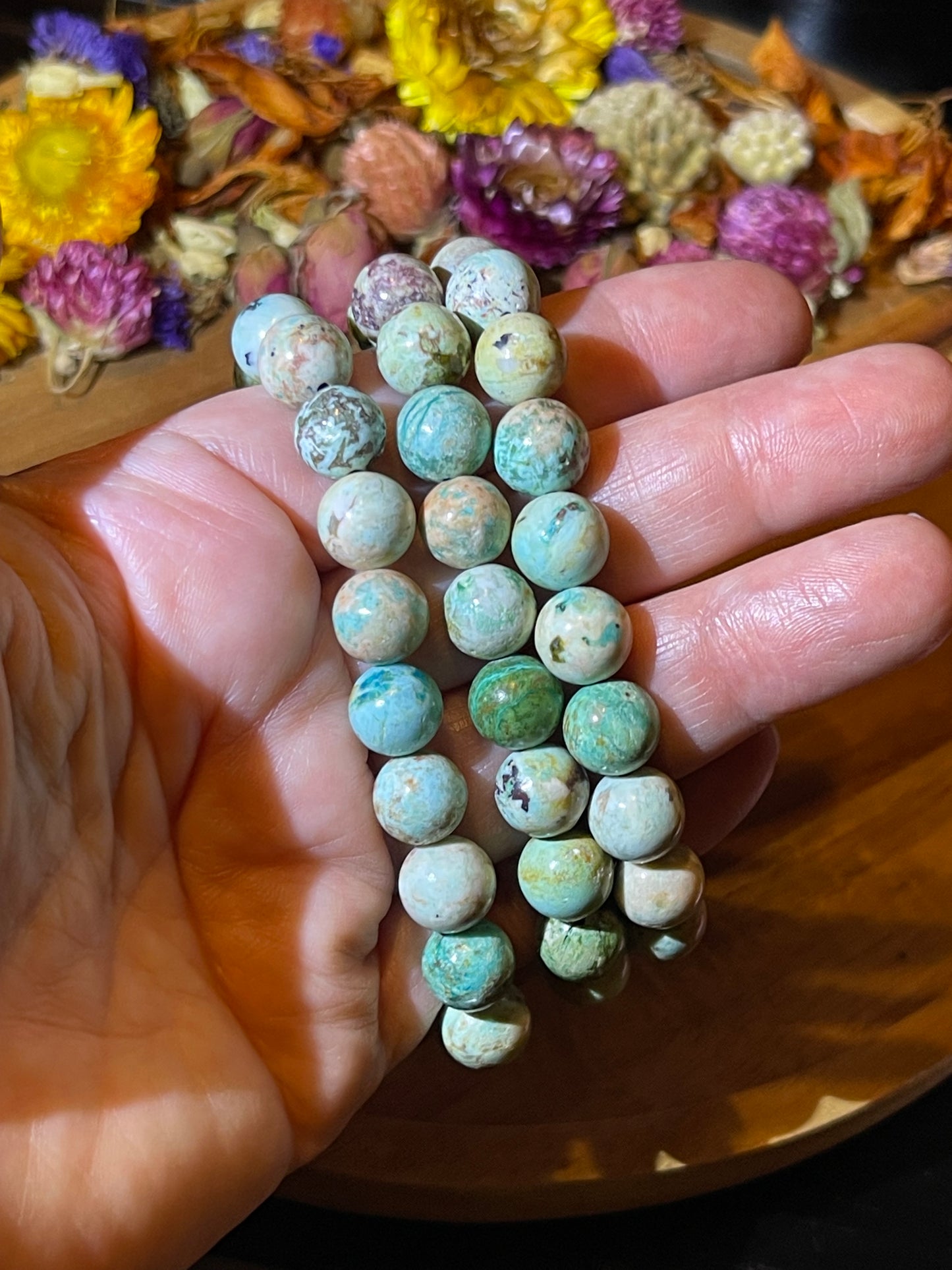 Genuine Turquoise 10mm Bracelets | Peruvian Turquoise | Turquoise Bracelets