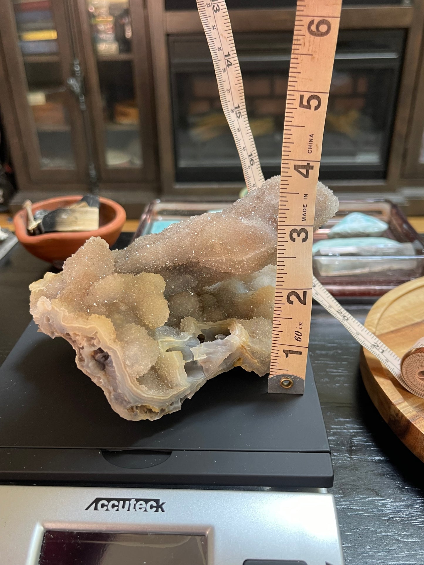 Rare Sugar Druzy Chalcedony Stalactite Specimen | Druzy Chalcedony | Natural Rainbow Chalcedony Specimen