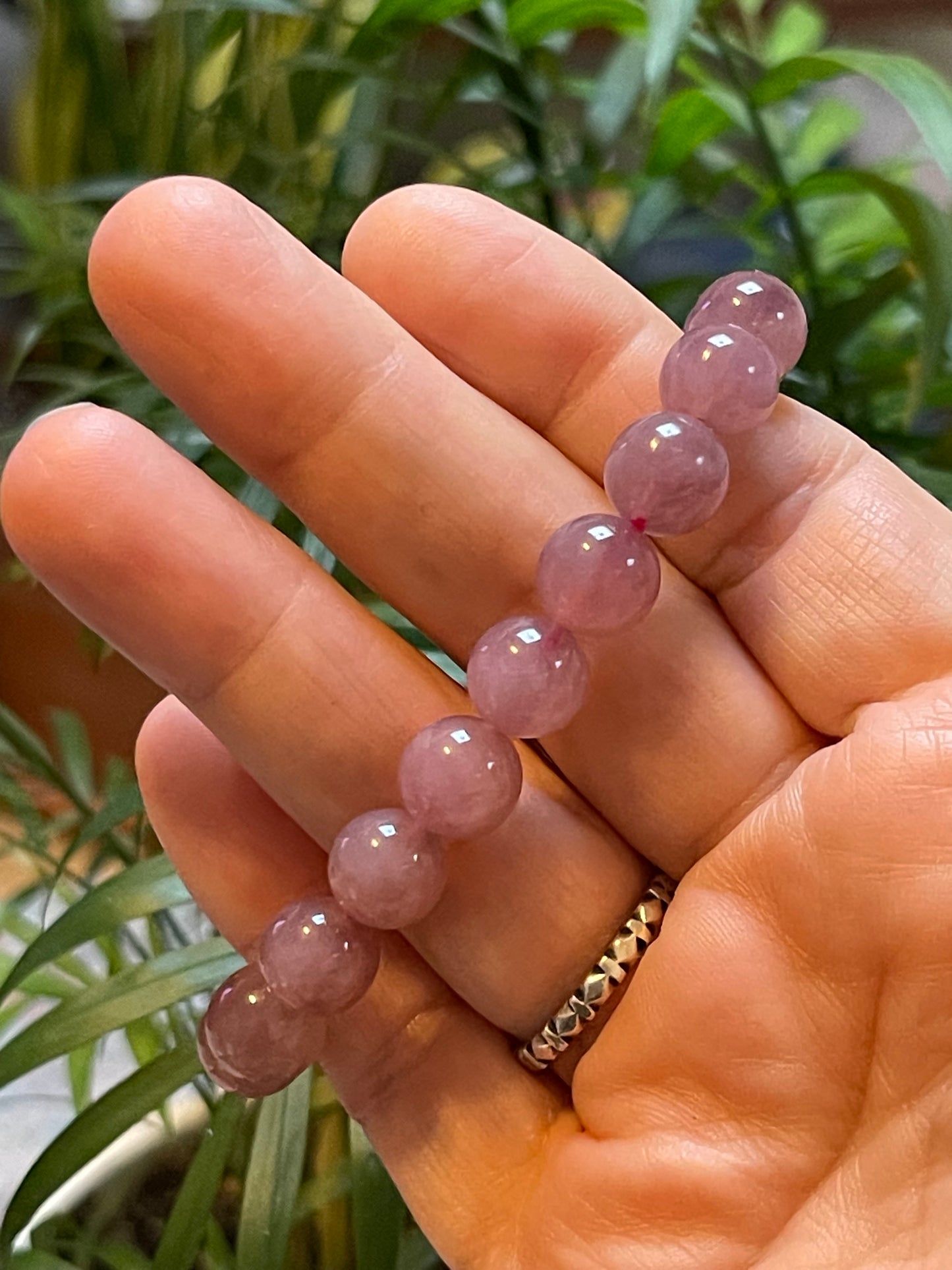 High Quality Purple Rose Quartz 10mm bracelet | Lavender rose quartz bracelet | 10mm Gemstone bracelets
