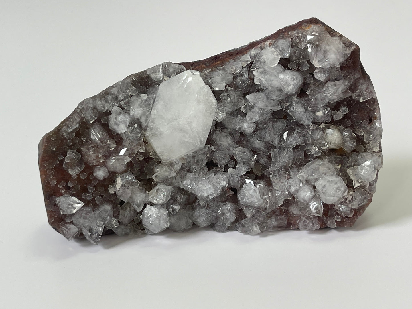Diamond Apophyllite on Red Chalcedony Druzy Chalcedony Crystal Apophyllite Zeolite Specimen Rare Crystal Home Decor Gift Druzy Crystal