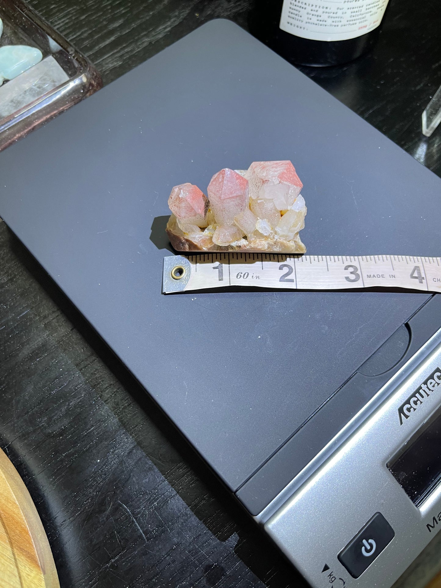 Pink Hematite Quartz Cluster | Pink Quartz | Elestial Quartz | Natural Hematoid Cluster | Red Hematite Quartz