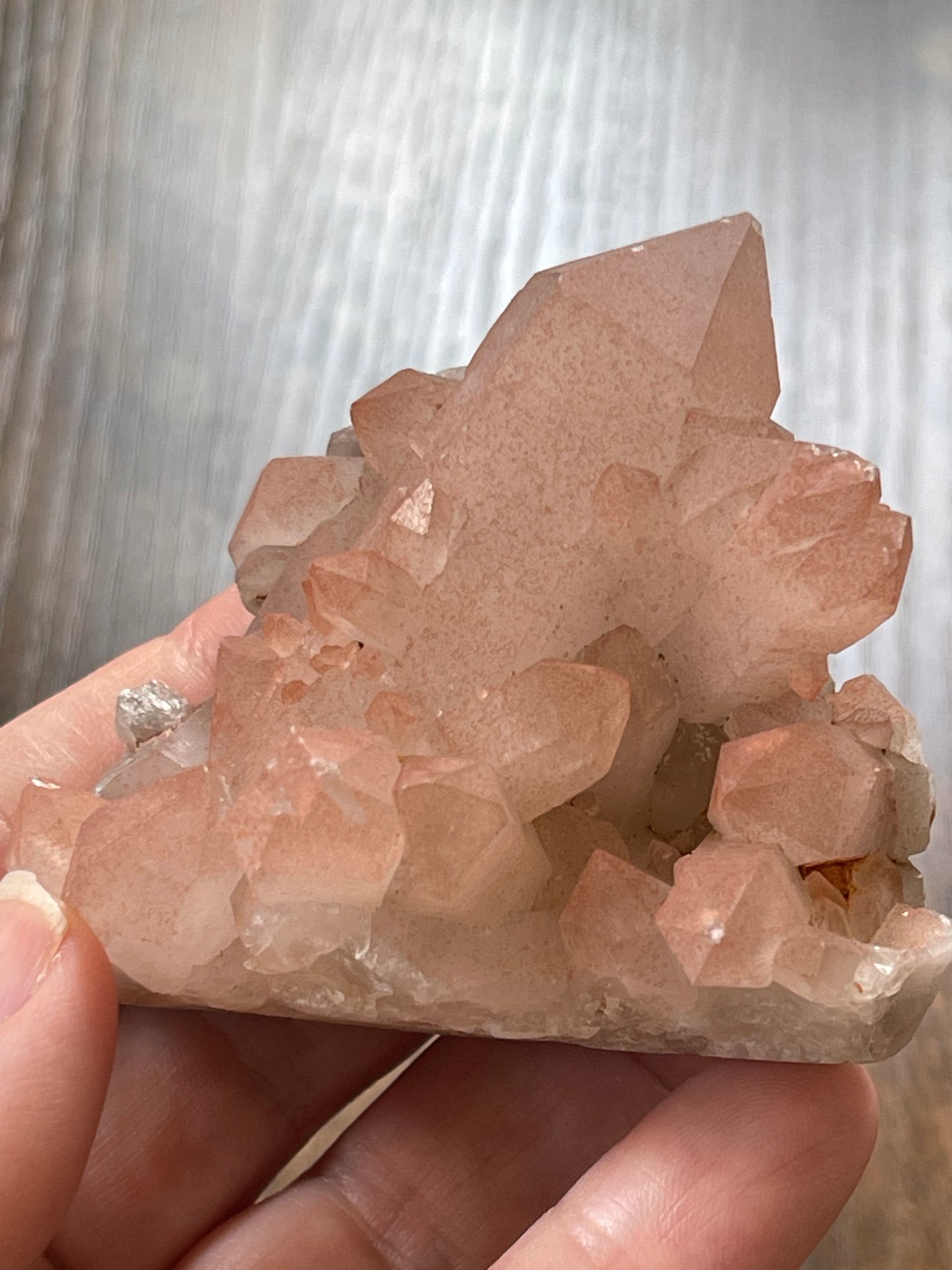 Crystal Cluster Pink Hematite Quartz Cluster Crystal Natural Elestial Quartz Hematoid Cluster Red Hematite Quartz