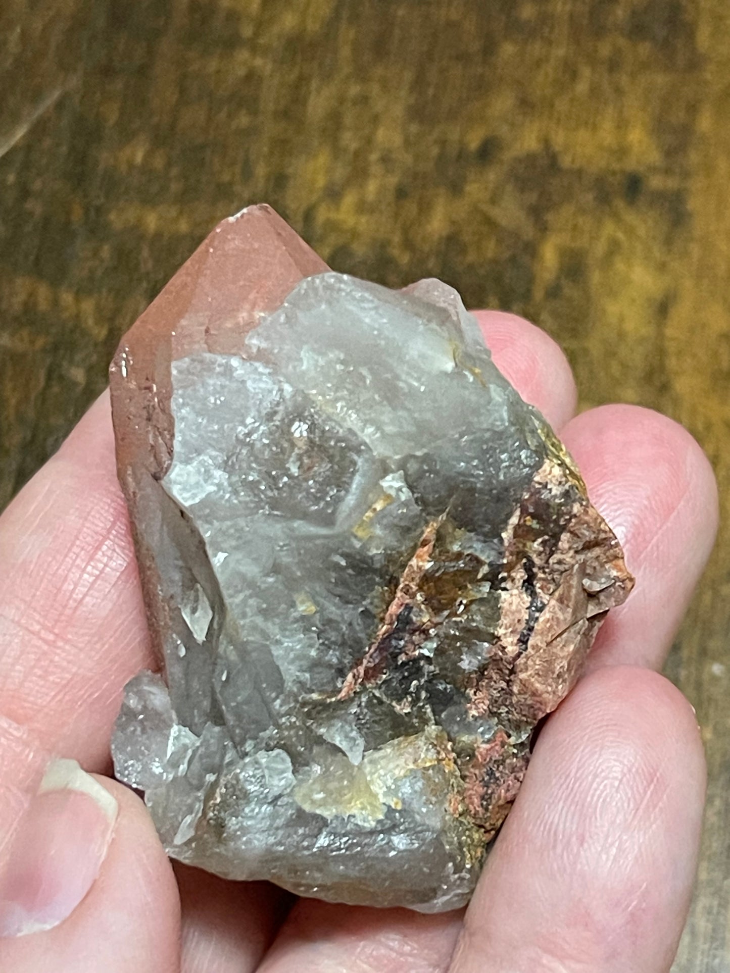 Hematite Quartz Cluster Pink Quartz Elestial Quartz Crystal Hematoid Cluster Red Hematite Quartz Specimen Crystal Home Decor Gift