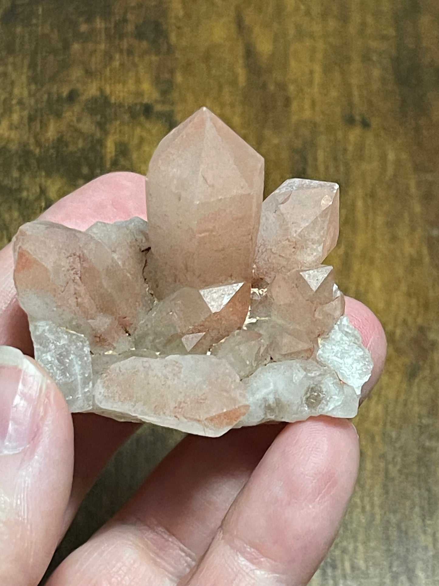Pink Hematite Quartz Cluster Pink Quartz Elestial Quartz Natural Hematoid Cluster | Red Hematite Quartz Crystal Home Decor Gift