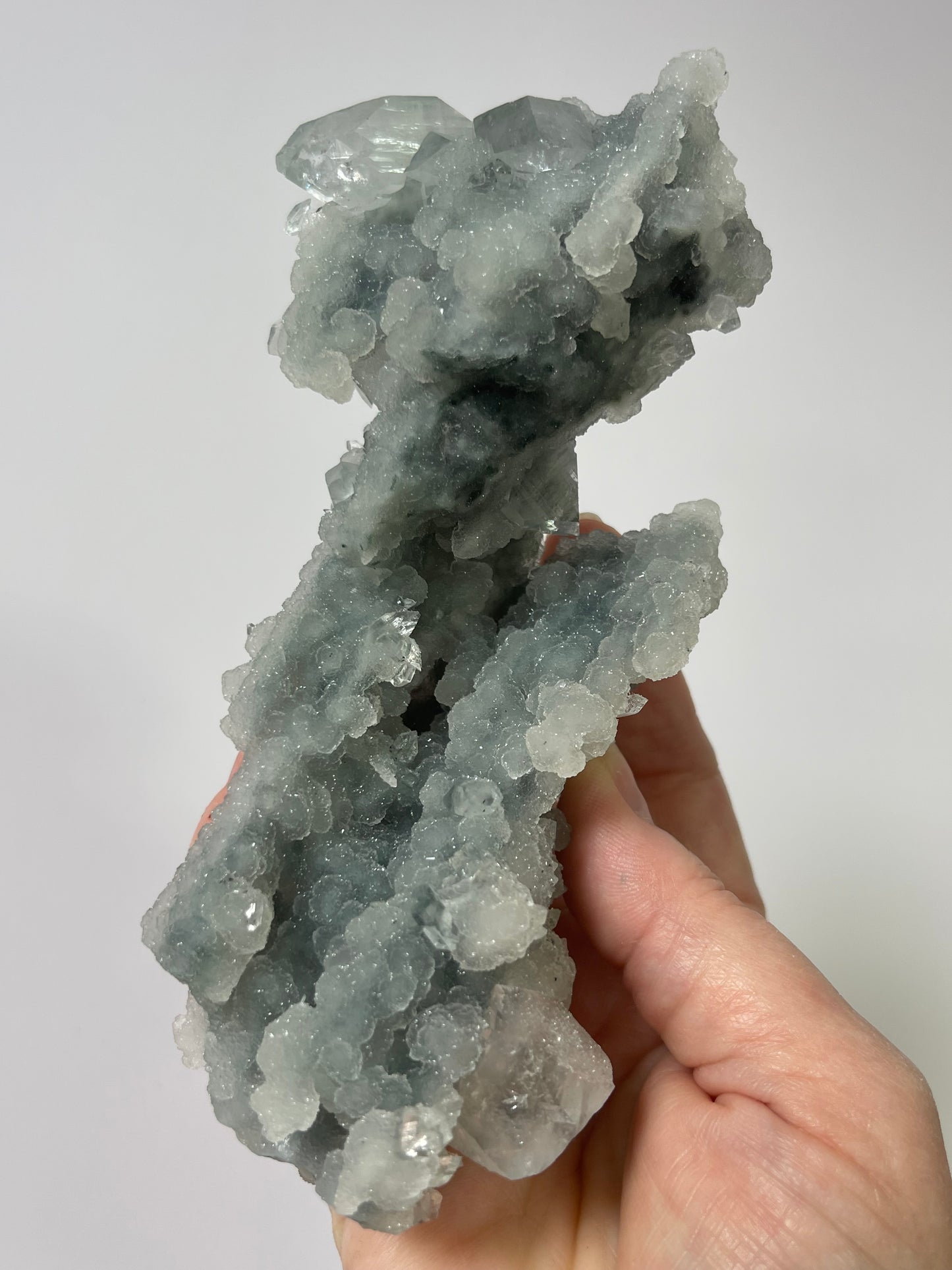 Chalcedony Stalactite Crystal with Diamond Apophyllite Druzy Crystal Cluster Raw Crystal Specimen Healing Crystal Home Decor Gift