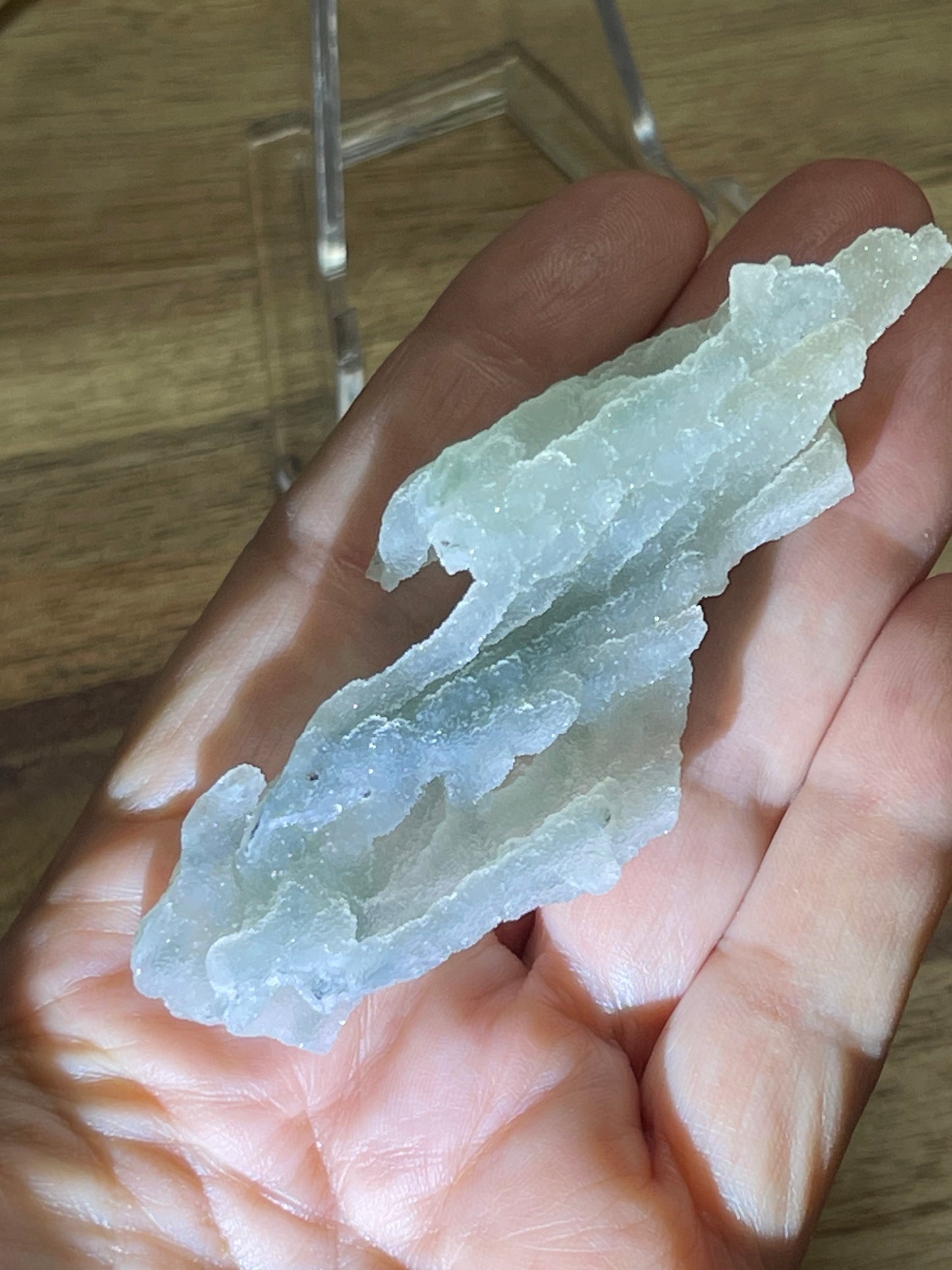 Rare Blue Green Sugar Druzy Chalcedony | Chalcedony With Apophyllite | Green Chalcedony