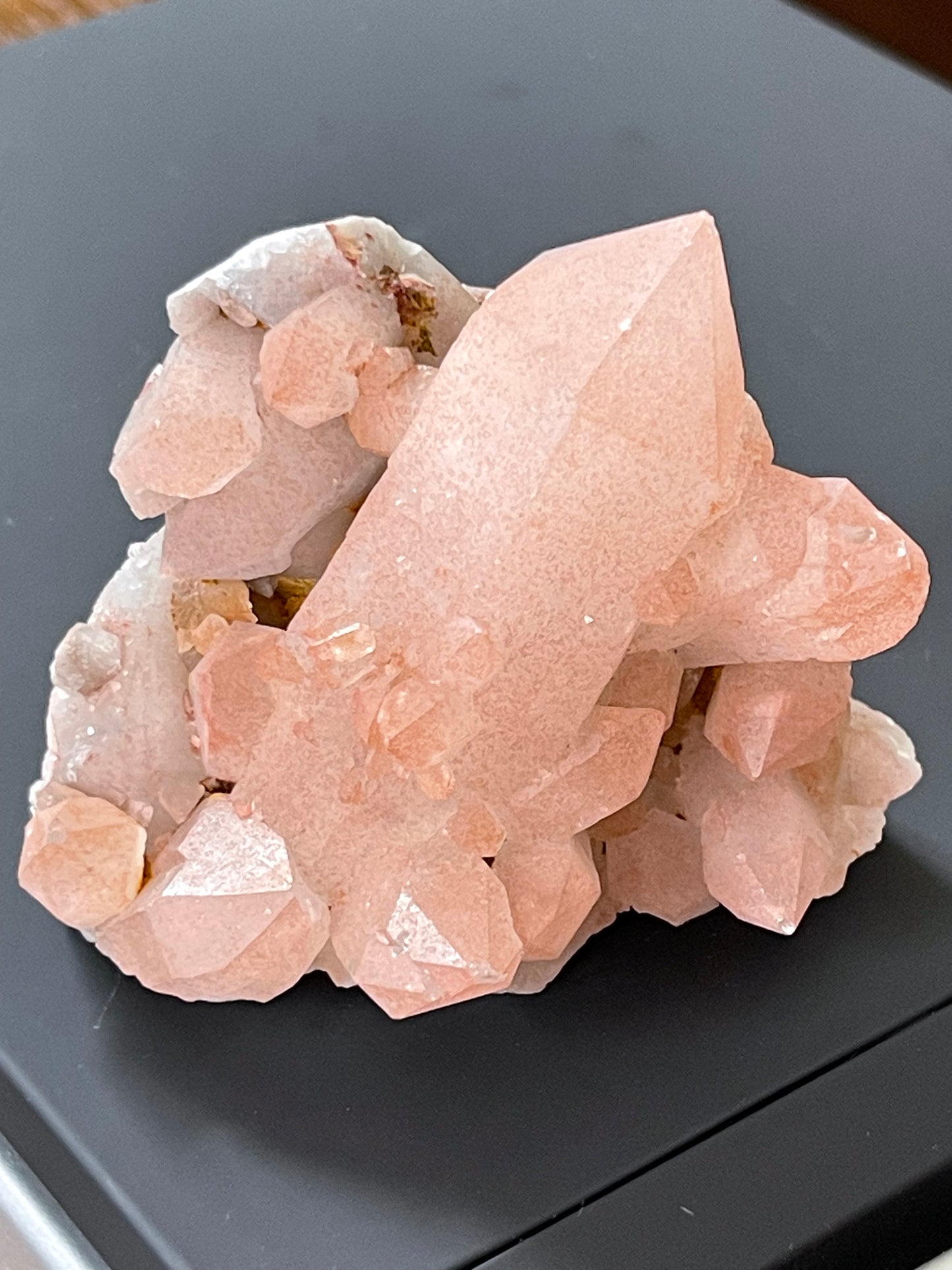 Crystal Cluster Pink Hematite Quartz Cluster Crystal Natural Elestial Quartz Hematoid Cluster Red Hematite Quartz