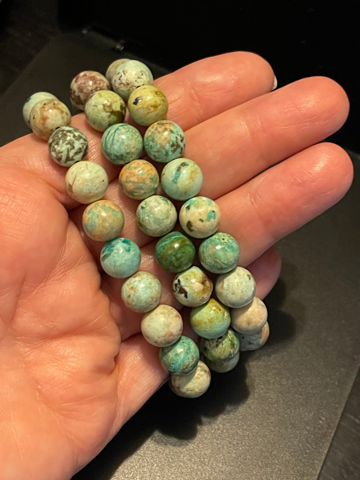 Genuine Turquoise 10mm Bracelets | Peruvian Turquoise | Turquoise Bracelets