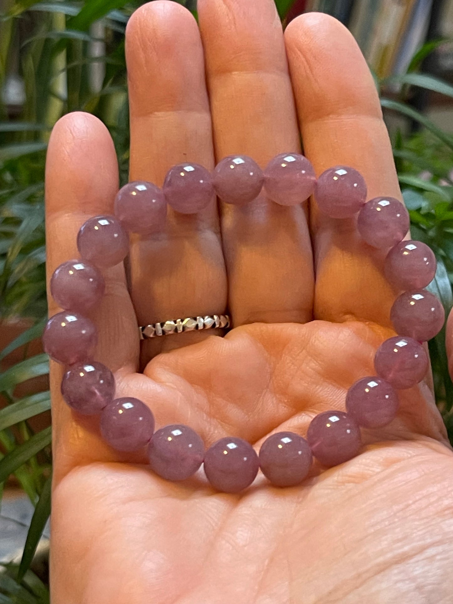 High Quality Purple Rose Quartz 10mm bracelet | Lavender rose quartz bracelet | 10mm Gemstone bracelets