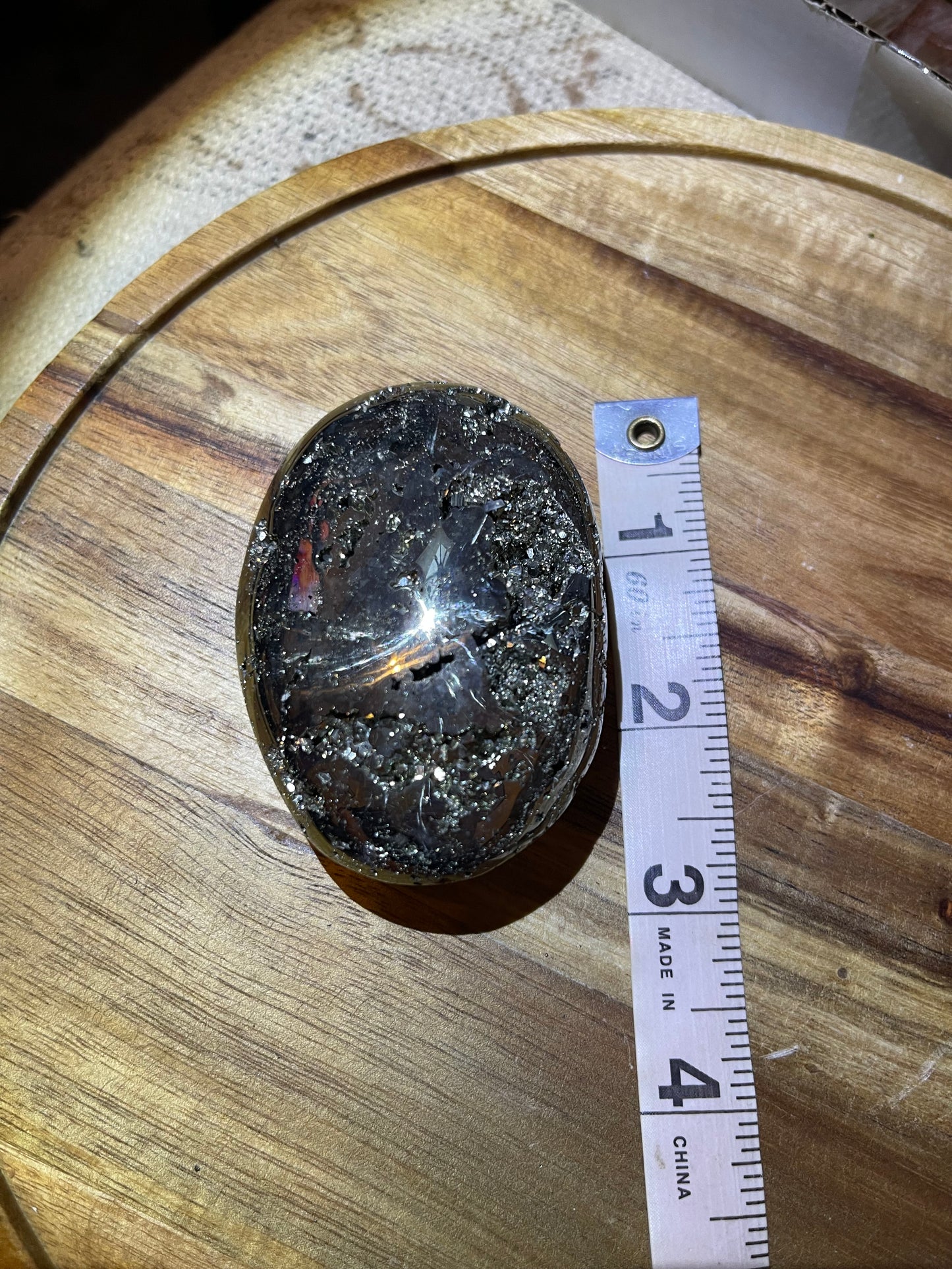 Pyrite Palmstone Druzy Crystal Palm Stone Reiki Healing Crystal Peruvian Pyrite