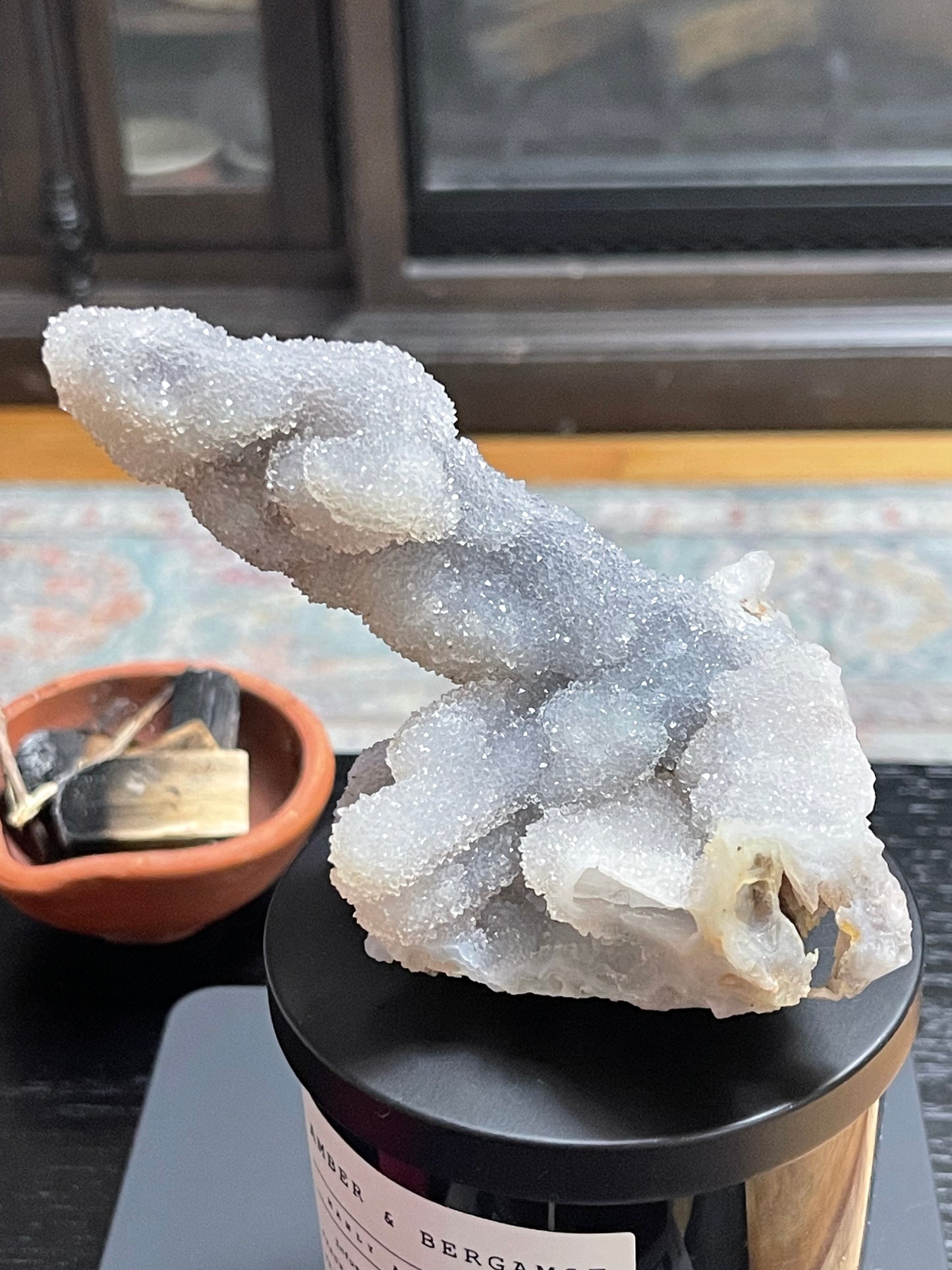 Rare Sugar Druzy Chalcedony Stalactite Specimen | Druzy Chalcedony | Natural Rainbow Chalcedony Specimen