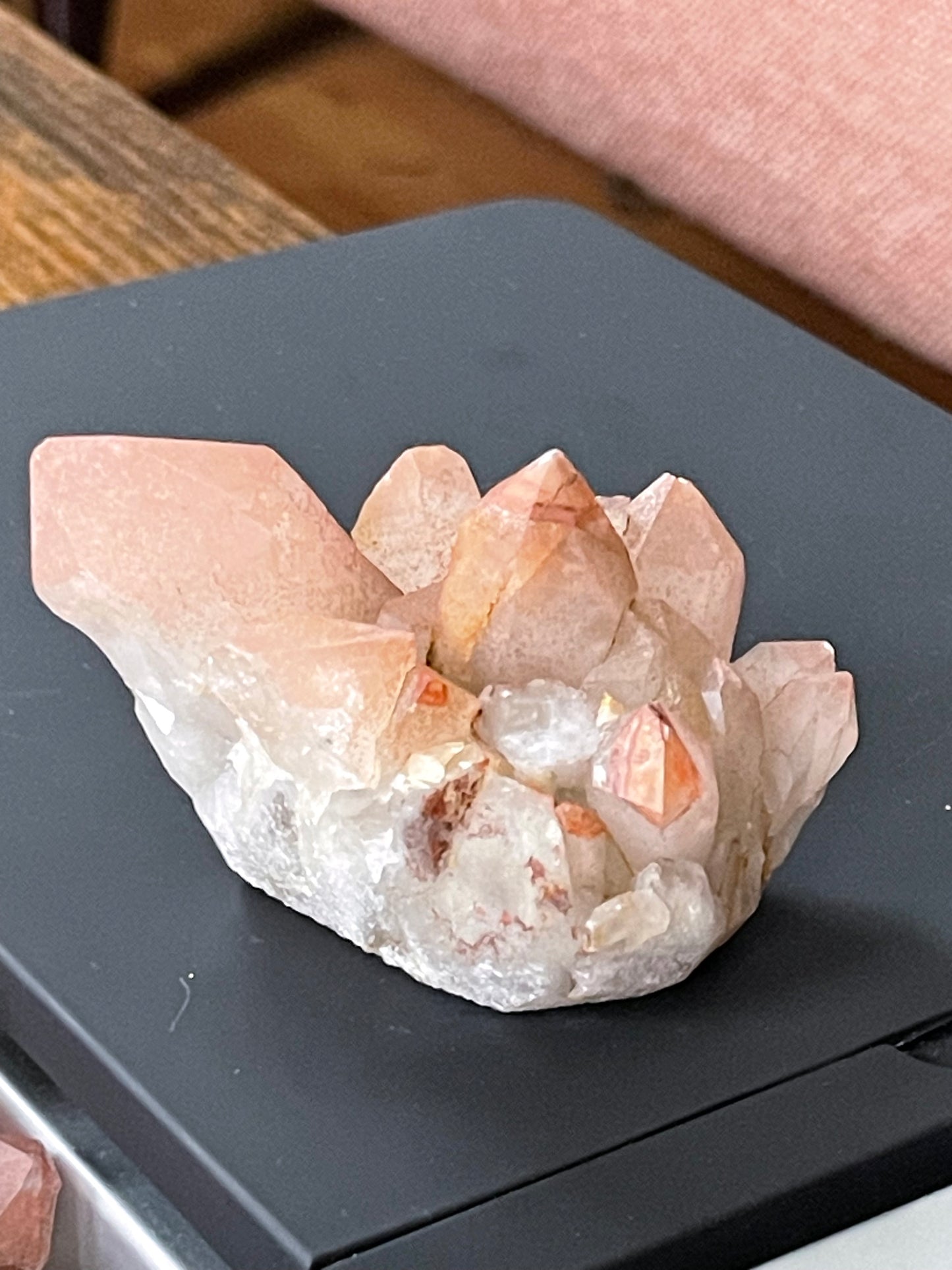 Crystal Cluster Pink Hematite Quartz Cluster Crystal Natural Elestial Quartz Hematoid Cluster Red Hematite Quartz Crystal Home Decor Gift