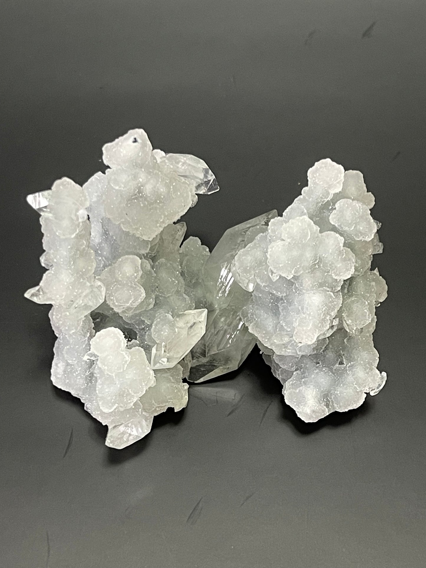 Chalcedony with Apophyllite Specimen Druzy Chalcedony Stalactite Double Terminated Apophyllite Crystal Cluster Druzy Rare Crystal Home Decor
