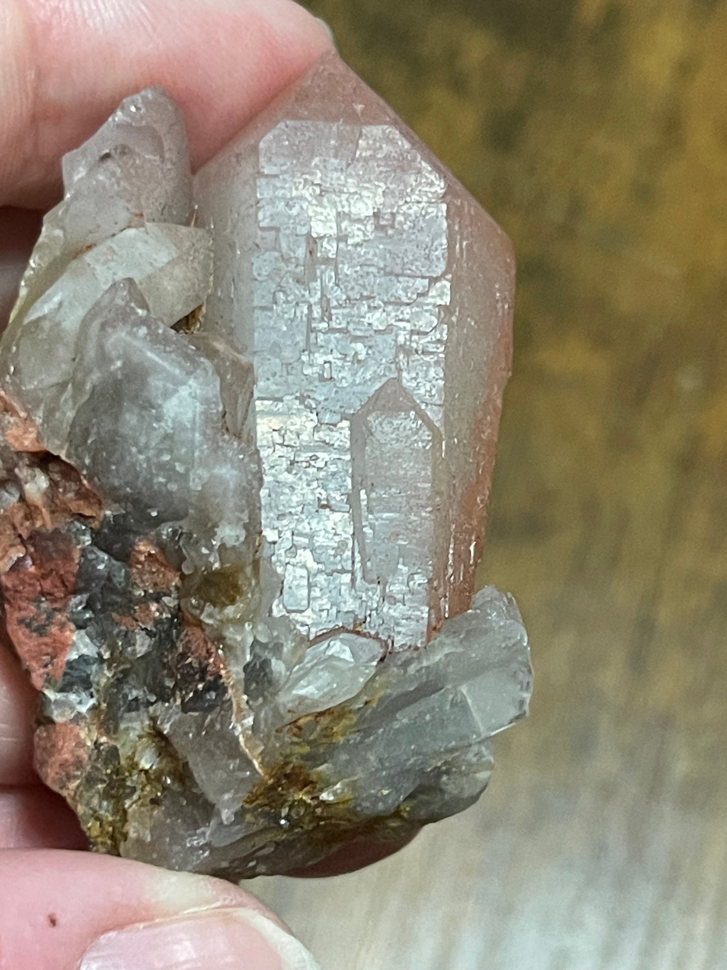 Hematite Quartz Cluster Pink Quartz Elestial Quartz Crystal Hematoid Cluster Red Hematite Quartz Specimen Crystal Home Decor Gift