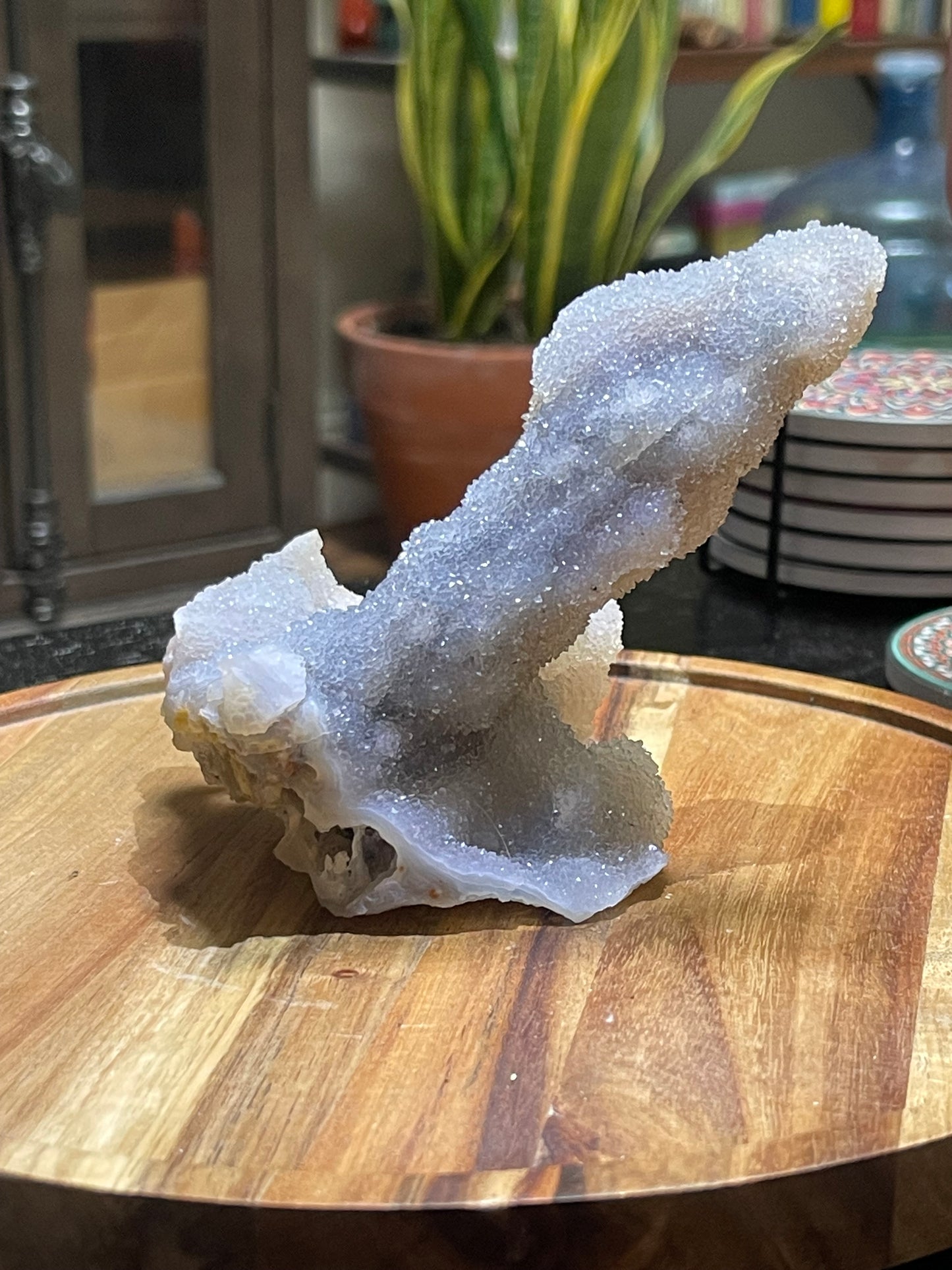 Rare Sugar Druzy Chalcedony Stalactite Specimen | Druzy Chalcedony | Natural Rainbow Chalcedony Specimen