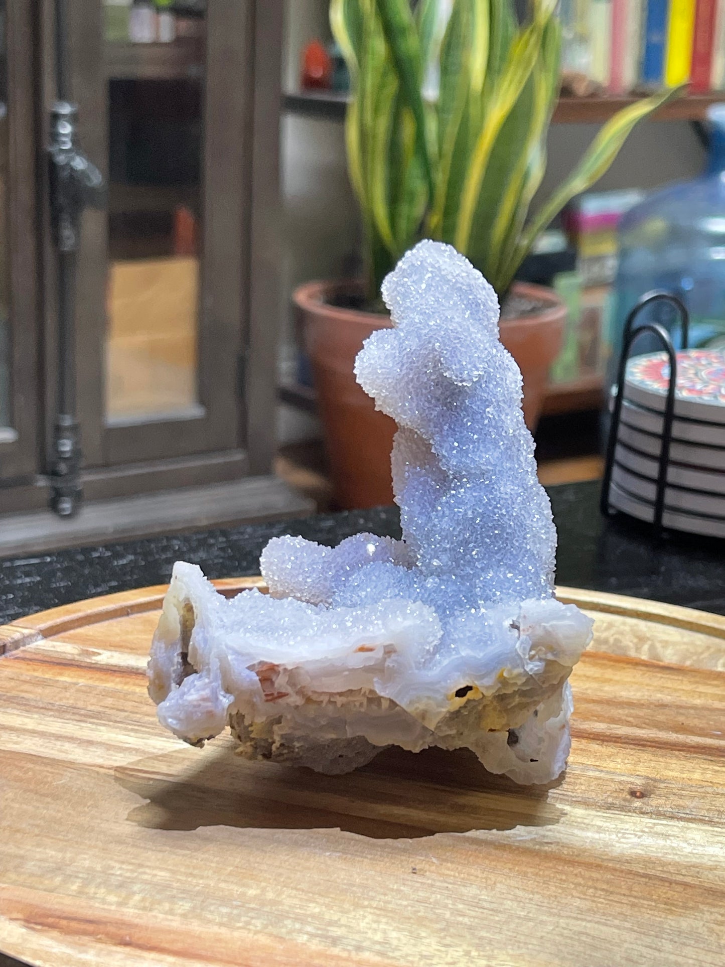 Rare Sugar Druzy Chalcedony Stalactite Specimen | Druzy Chalcedony | Natural Rainbow Chalcedony Specimen