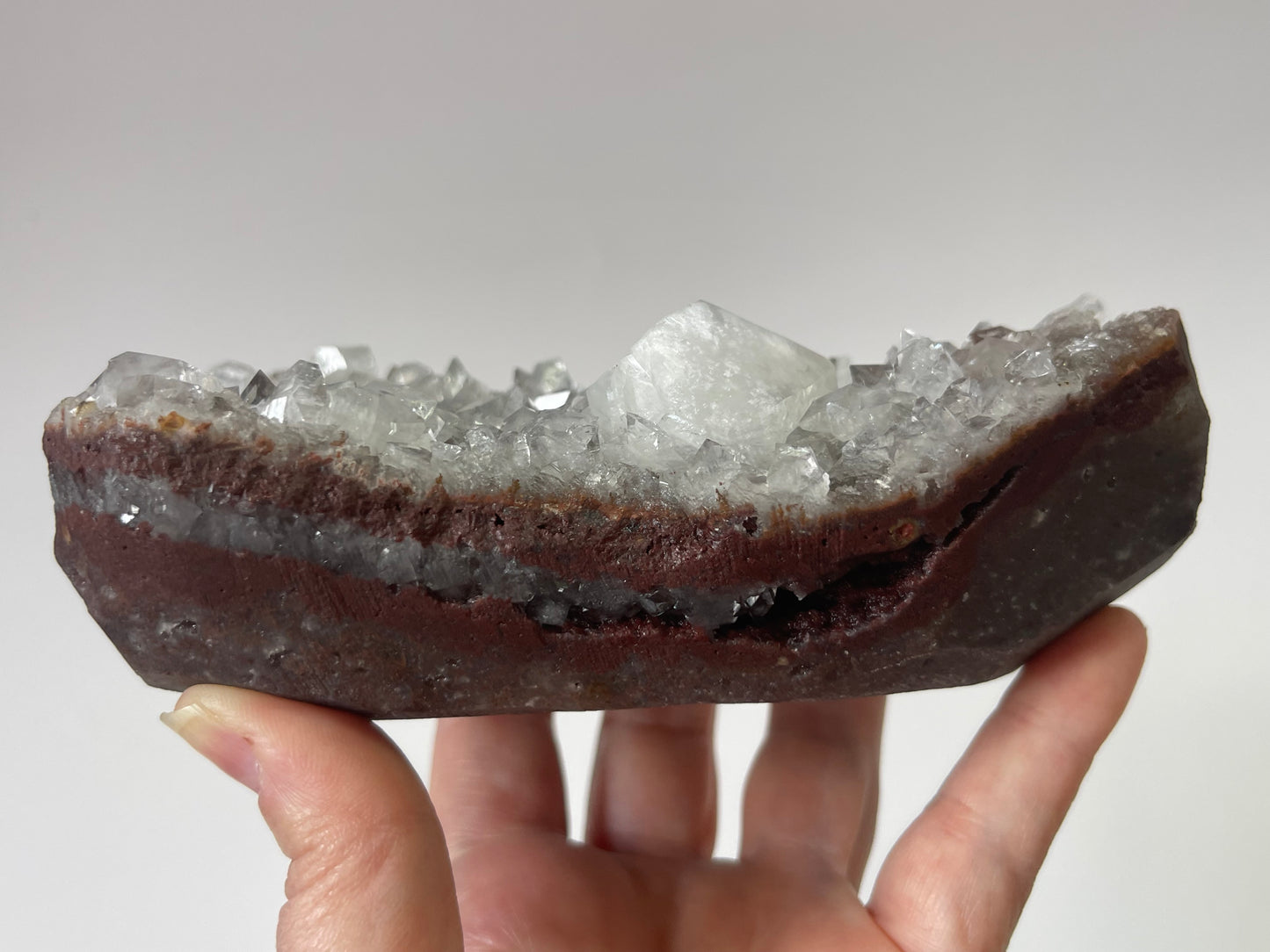 Diamond Apophyllite on Red Chalcedony Druzy Chalcedony Crystal Apophyllite Zeolite Specimen Rare Crystal Home Decor Gift Druzy Crystal