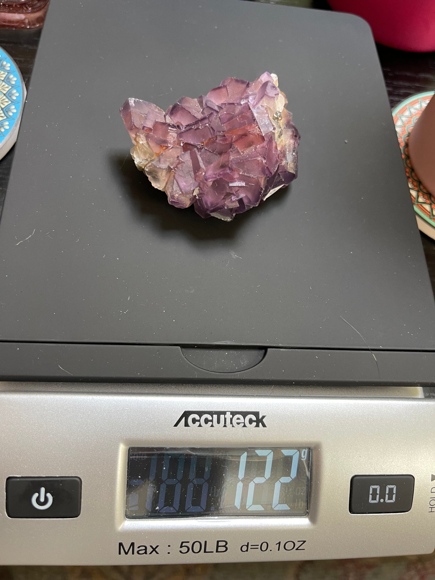 Cubic Fluorite Specimen | Purple Fluorite | Raw Fluorite | Purple Fluorite Specimen | Cubic Purple Fluorite