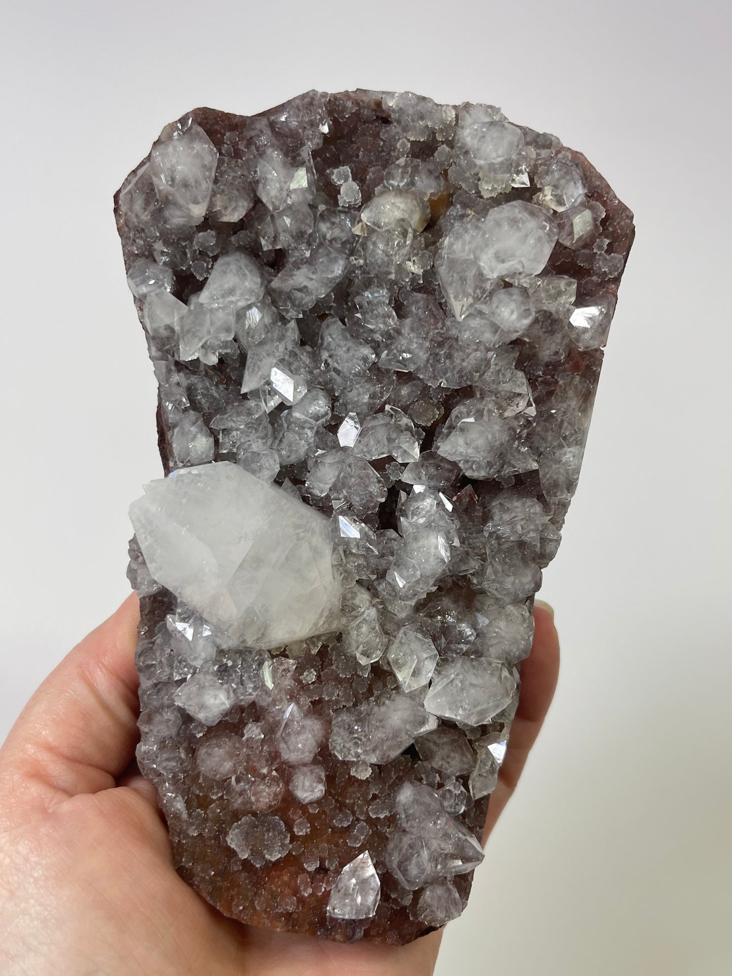Diamond Apophyllite on Red Chalcedony Druzy Chalcedony Crystal Apophyllite Zeolite Specimen Rare Crystal Home Decor Gift Druzy Crystal