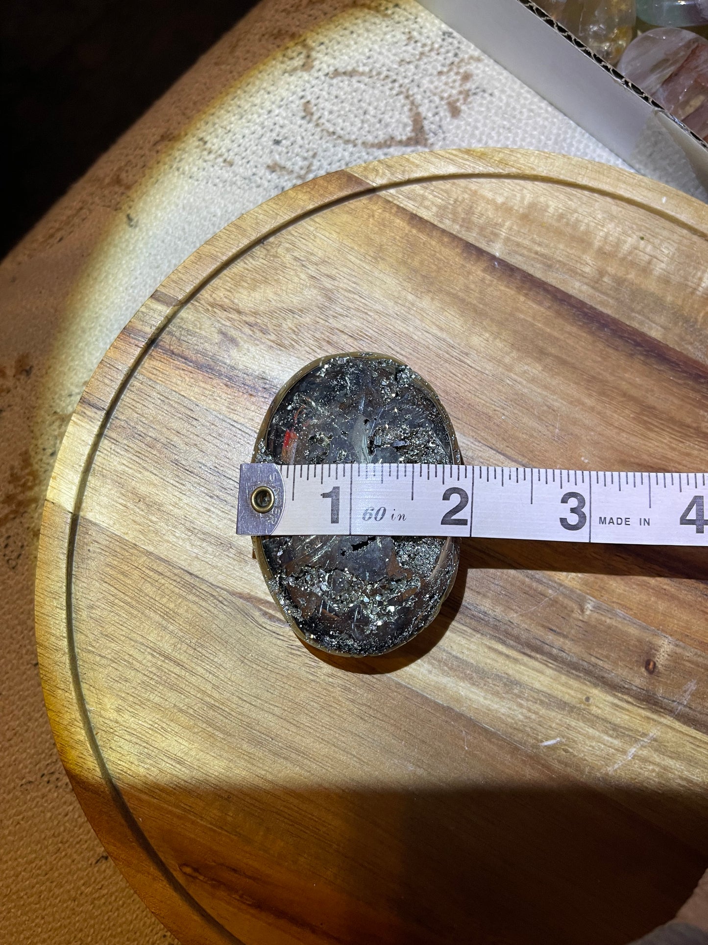 Pyrite Palmstone Druzy Crystal Palm Stone Reiki Healing Crystal Peruvian Pyrite