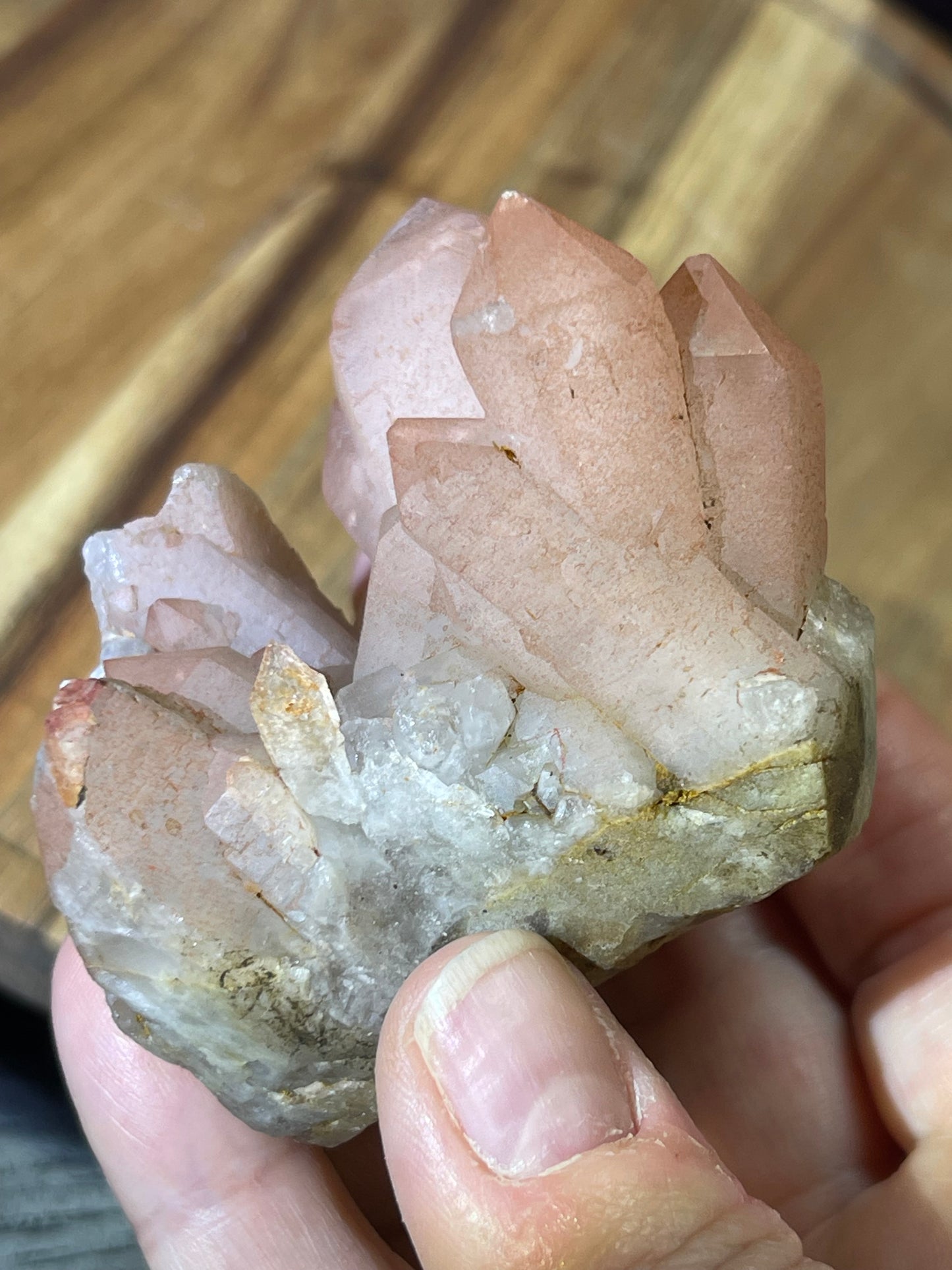 Pink Hematite Quartz Cluster | Pink Quartz | Elestial Quartz | Natural Hematoid Cluster