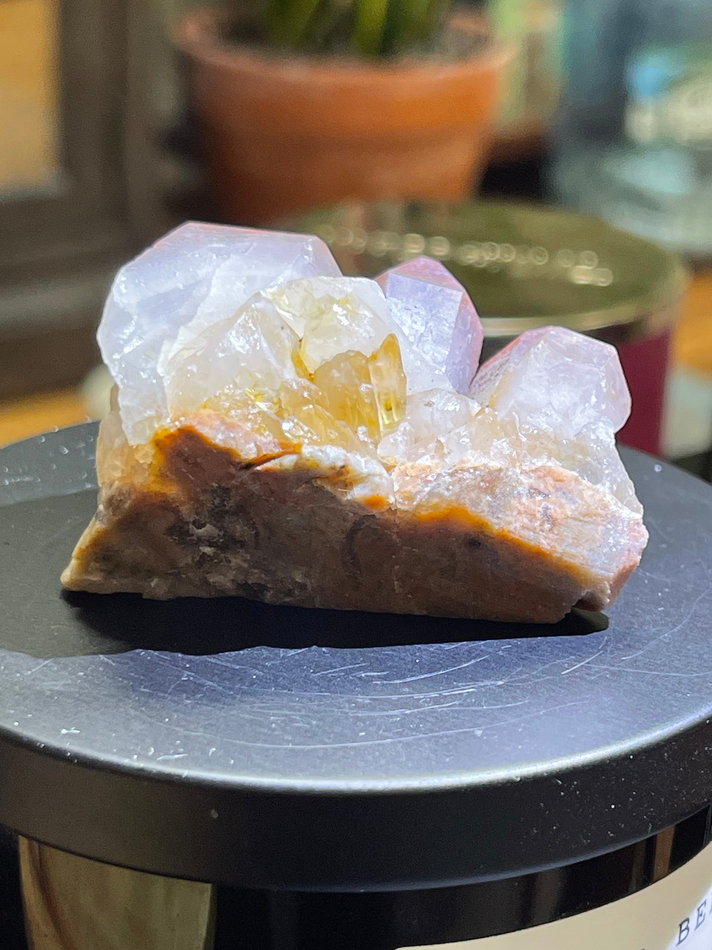 Pink Hematite Quartz Cluster | Pink Quartz | Elestial Quartz | Natural Hematoid Cluster | Red Hematite Quartz