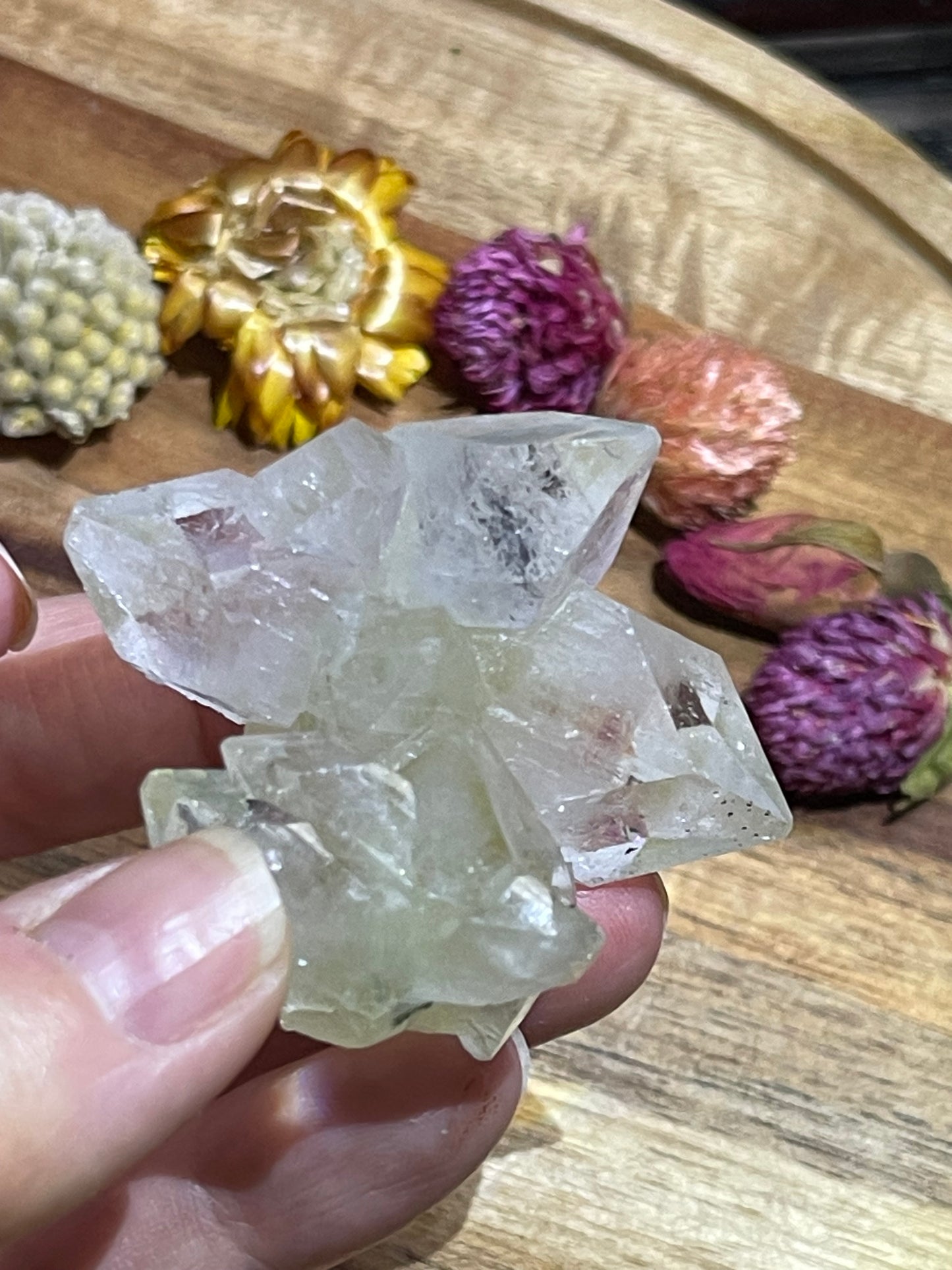 Green and Clear Apophyllite with Stilbite | Double terminated Apophyllite | Apophyllite Specimen