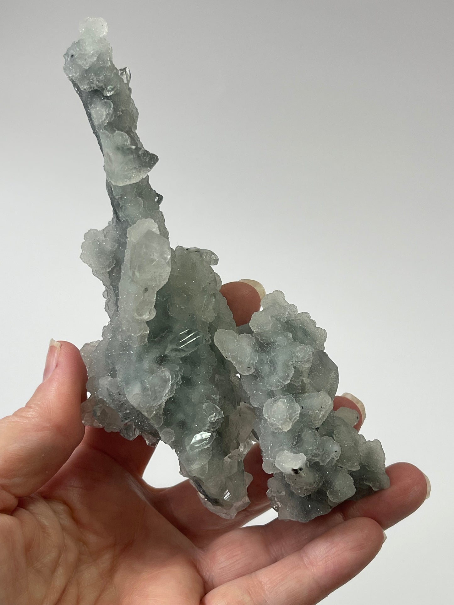 Chalcedony Stalactite Crystal with Diamond Apophyllite Druzy Crystal Cluster Raw Crystal Specimen Healing Crystal Home Decor Gift
