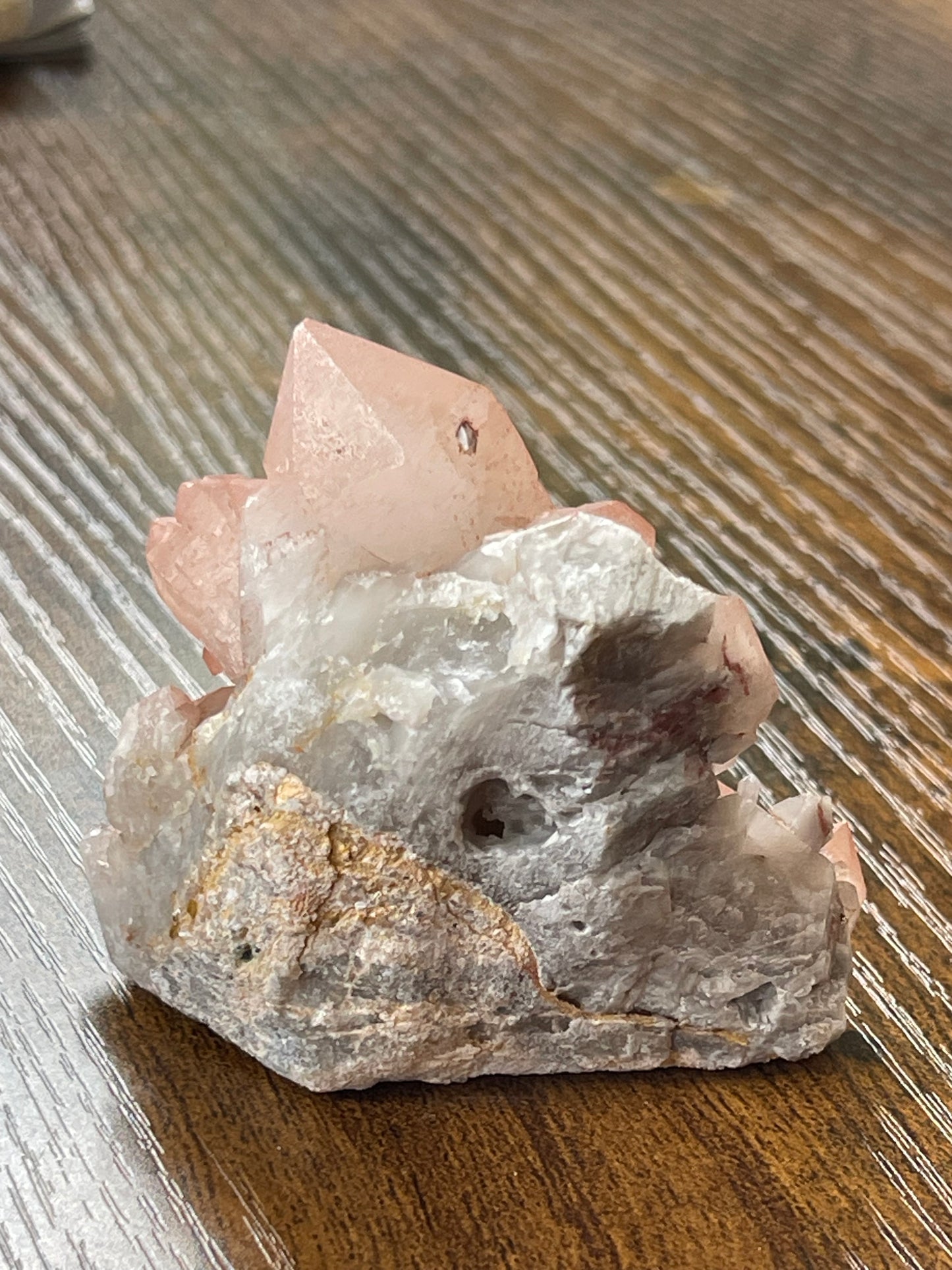Crystal Cluster Pink Hematite Quartz Cluster Crystal Natural Elestial Quartz Hematoid Cluster Red Hematite Quartz