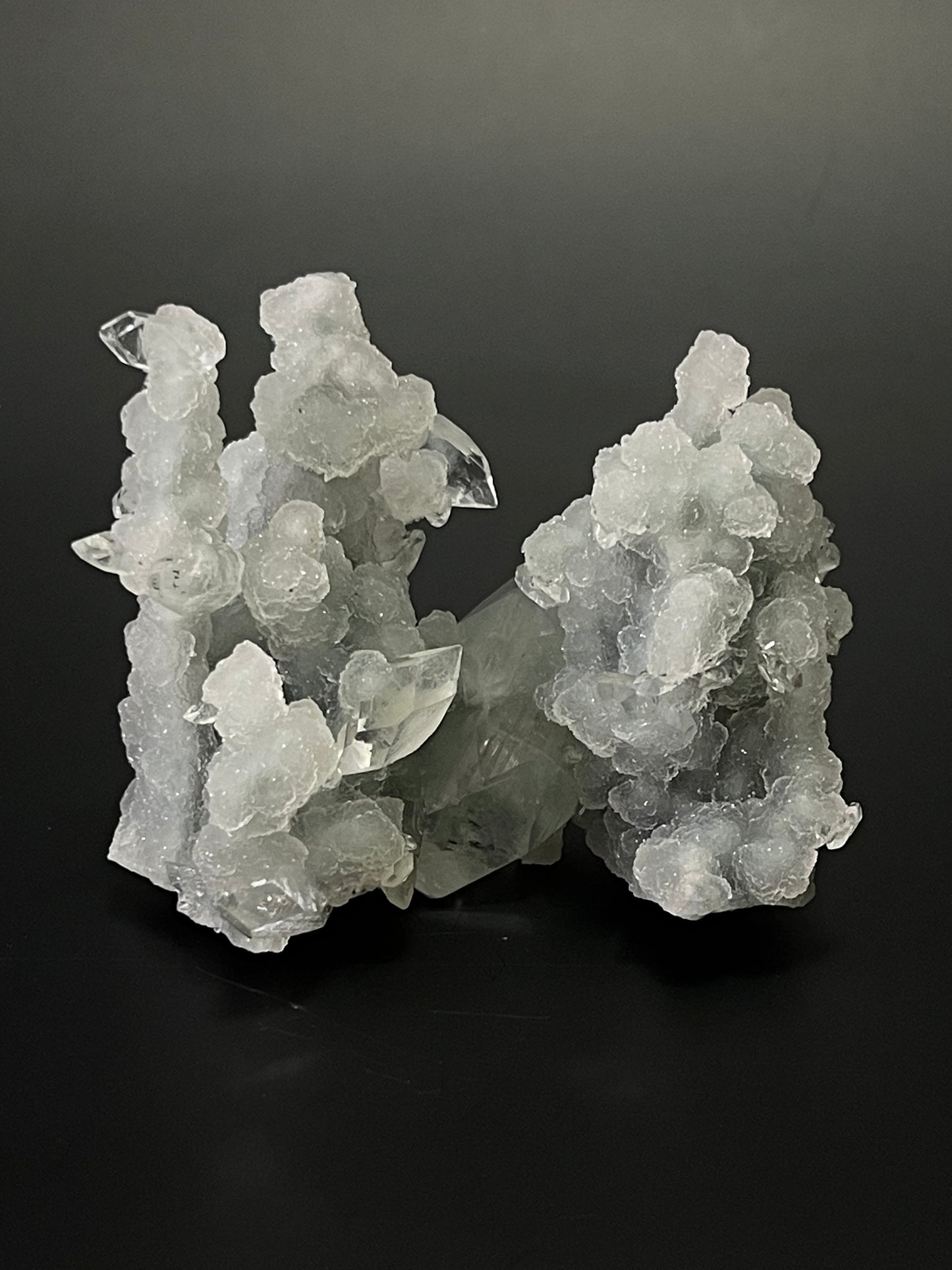 Chalcedony with Apophyllite Specimen Druzy Chalcedony Stalactite Double Terminated Apophyllite Crystal Cluster Druzy Rare Crystal Home Decor