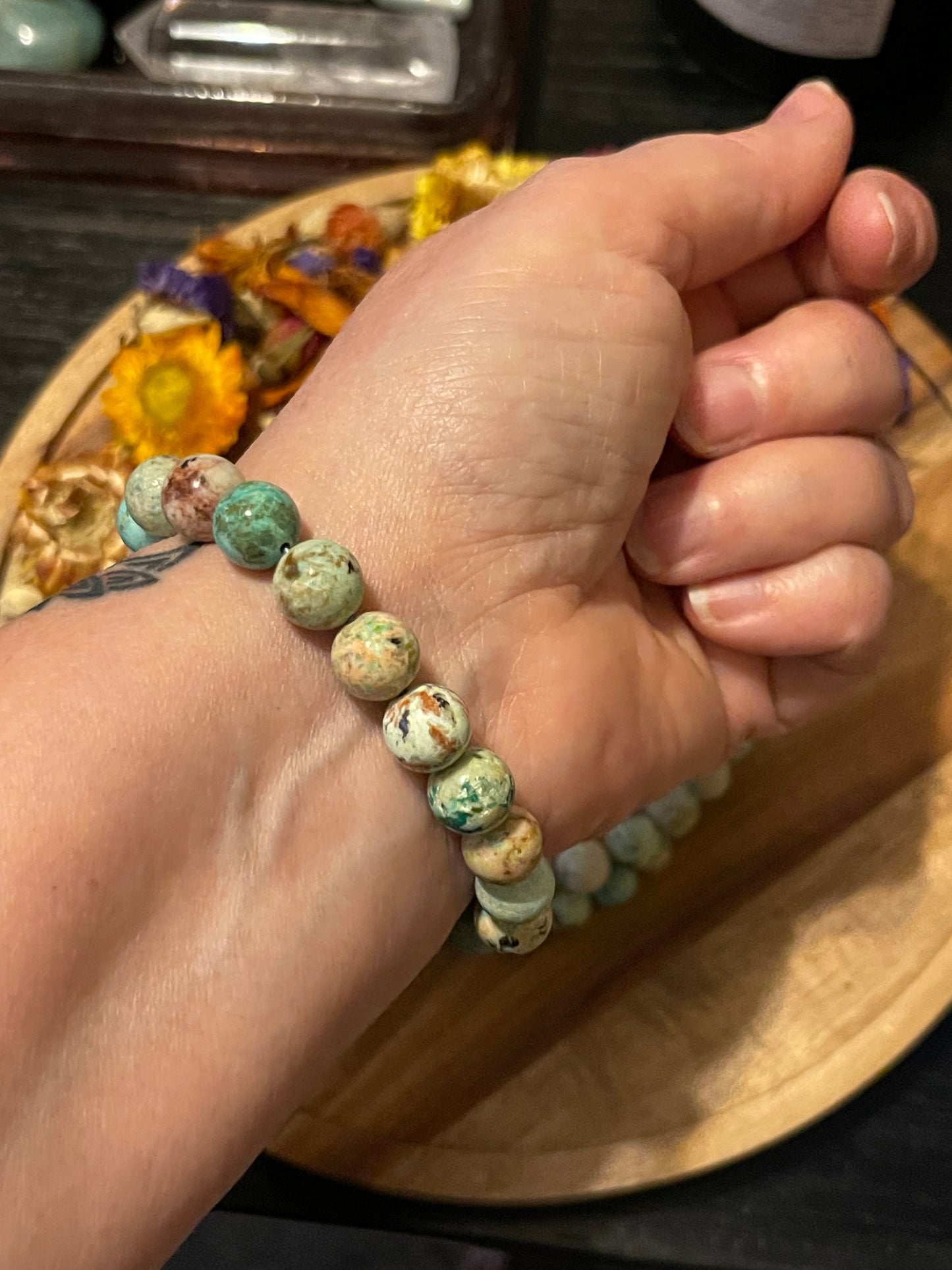Genuine Turquoise 10mm Bracelets | Peruvian Turquoise | Turquoise Bracelets