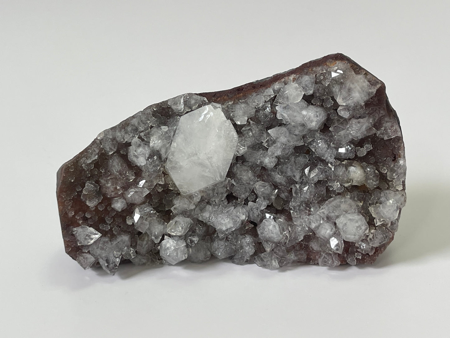 Diamond Apophyllite on Red Chalcedony Druzy Chalcedony Crystal Apophyllite Zeolite Specimen Rare Crystal Home Decor Gift Druzy Crystal