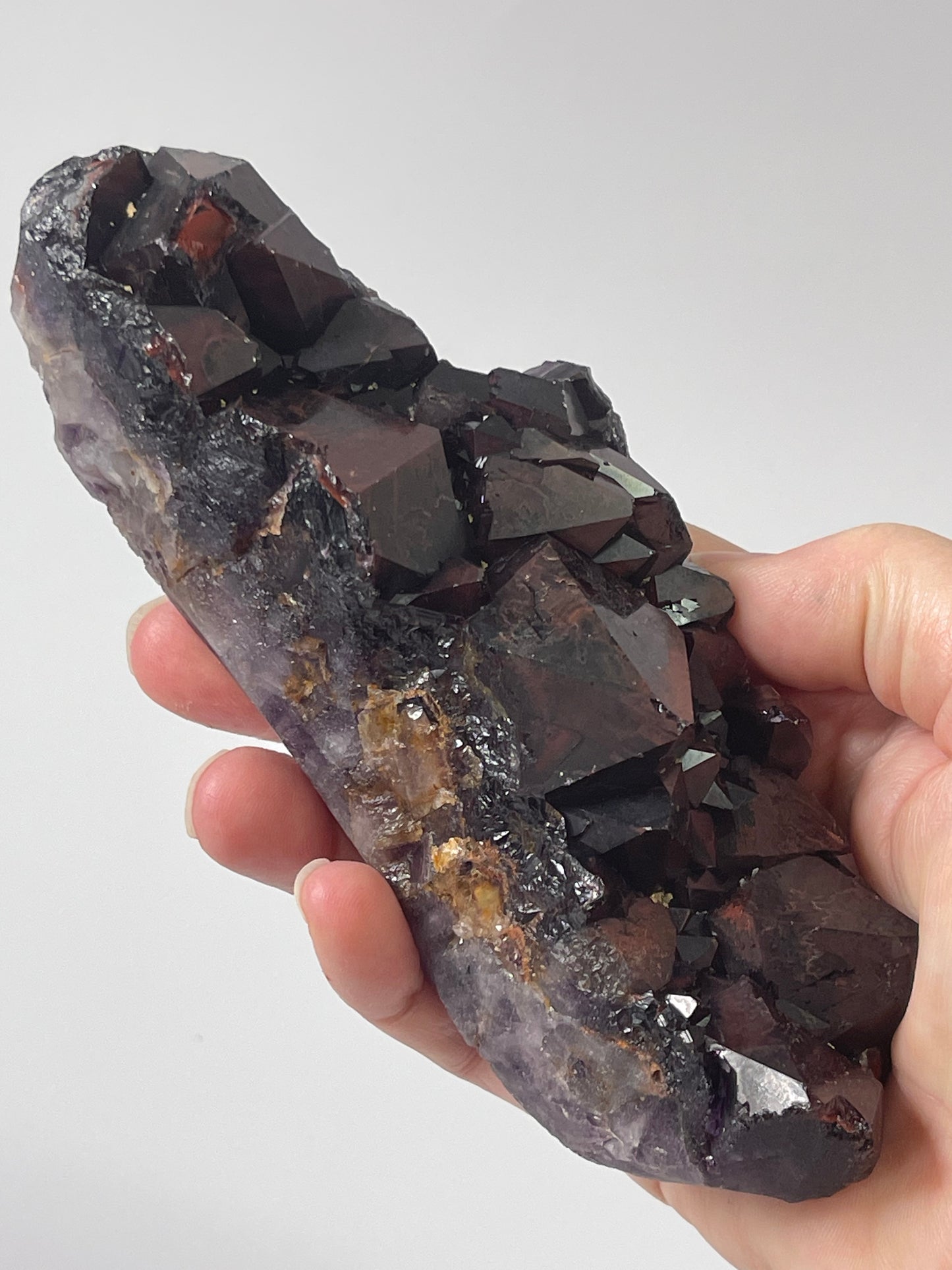 Red Amethyst Red Capped Amethyst with Hematite Alien Amethyst Cluster Elestial Amethyst with Record keepers Rare Crystal Home Decor Gift