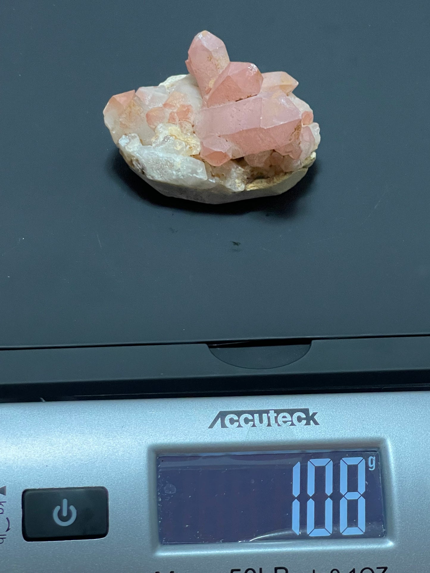 Pink Hematite Quartz Cluster Pink Quartz Elestial Quartz Hematoid Cluster Red Hematite Quartz Crystal specimen clear Quartz with hematite