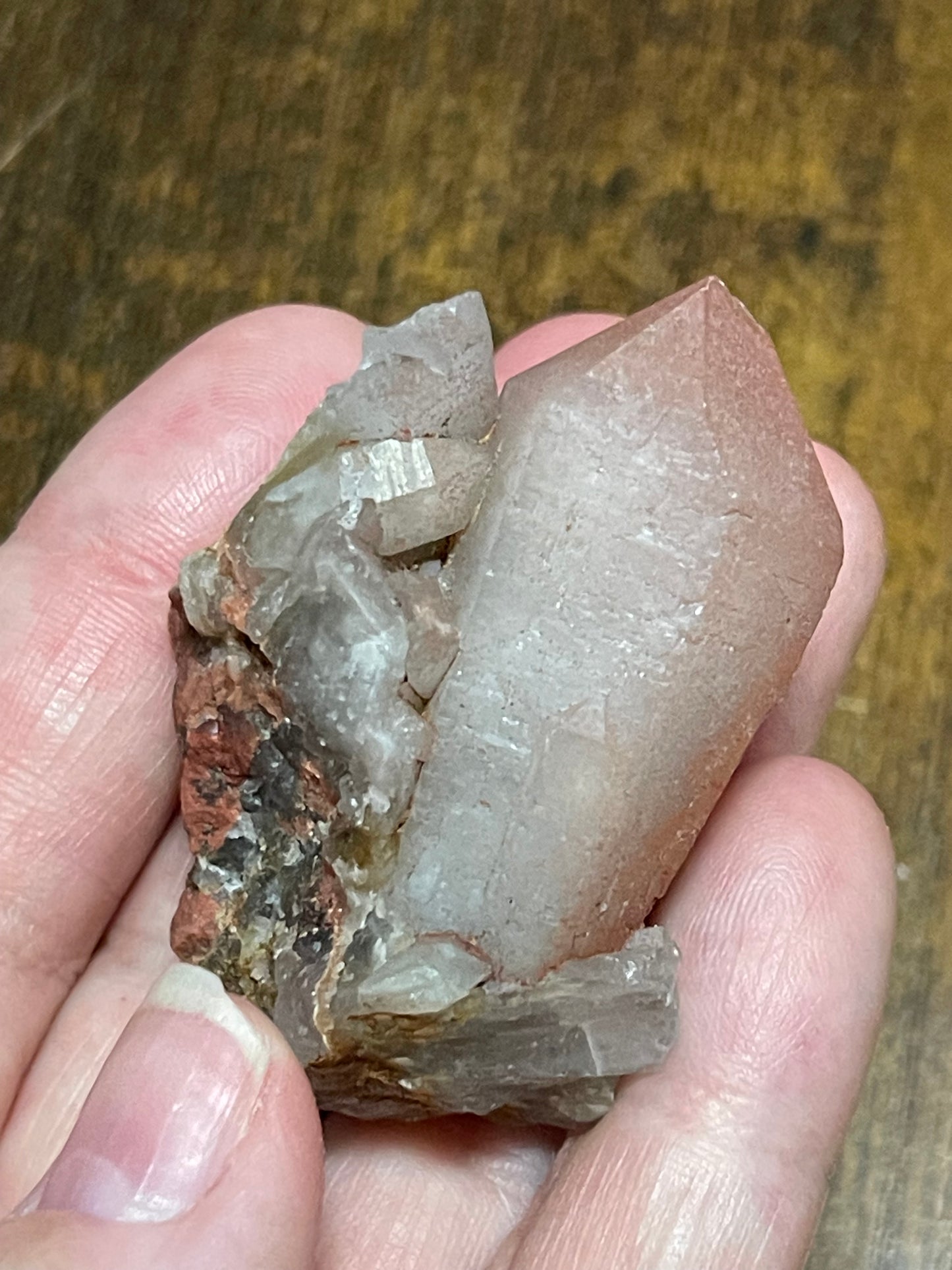 Hematite Quartz Cluster Pink Quartz Elestial Quartz Crystal Hematoid Cluster Red Hematite Quartz Specimen Crystal Home Decor Gift