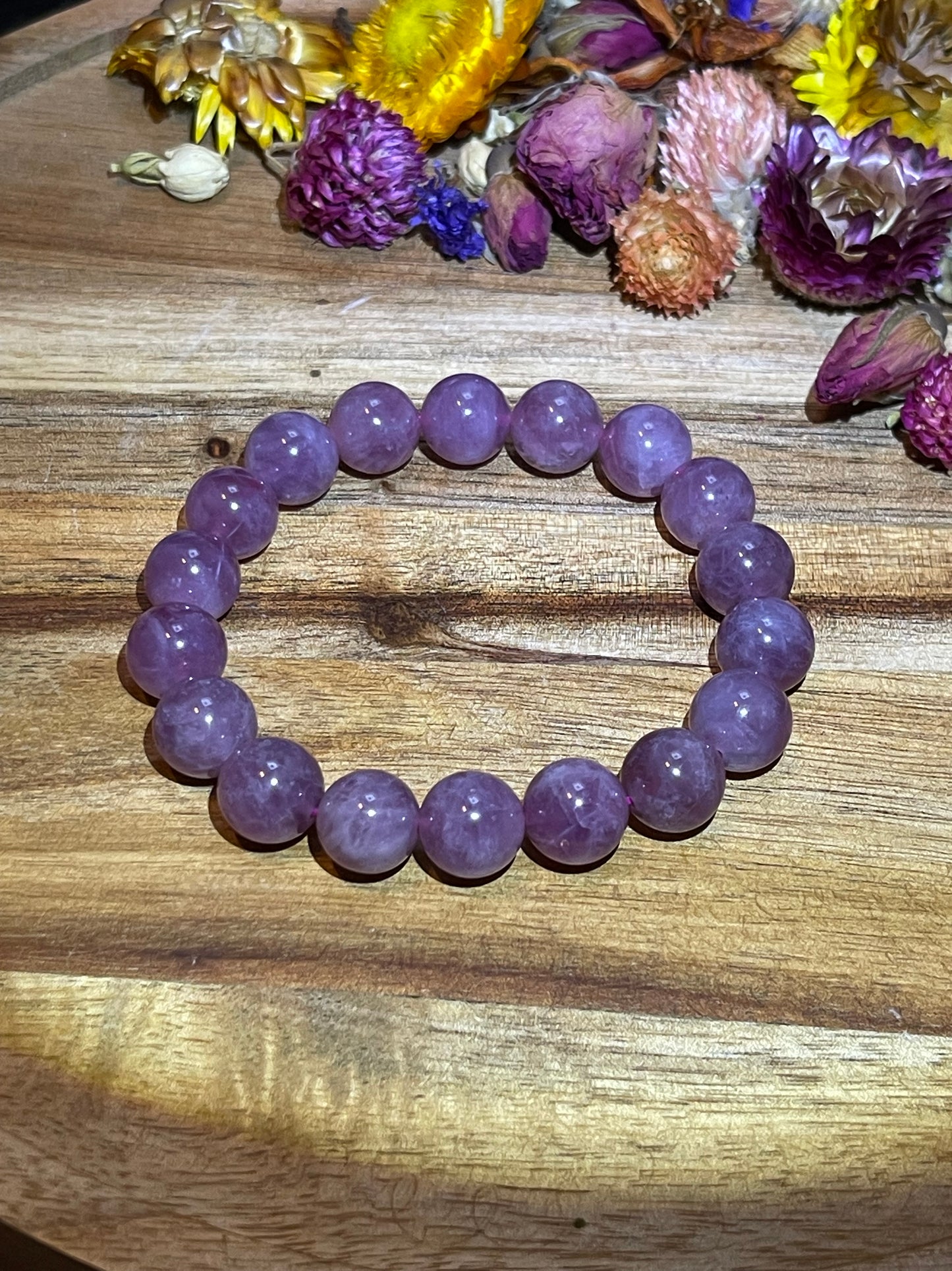 High Quality Purple Rose Quartz 11mm bracelet | Lavender rose quartz bracelet | 11mm Gemstone bracelet